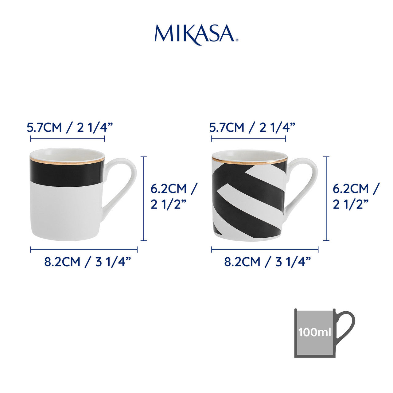 Mikasa Luxe Deco Fine China Mug Set 4 Piece 380ml