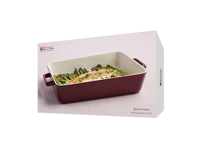 Maxwell & Williams Epicurious Rectangle Baker Bordeaux 34 x 23 x 6.5cm