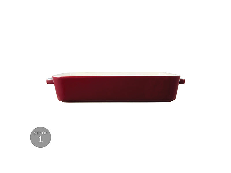 Maxwell & Williams Epicurious Rectangle Baker Bordeaux 34 x 23 x 6.5cm