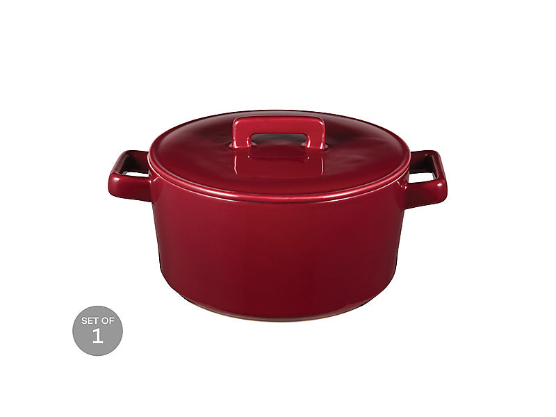 Maxwell & Williams Epicurious Round Casserole 1.3L Bordeaux 17 x 8cm