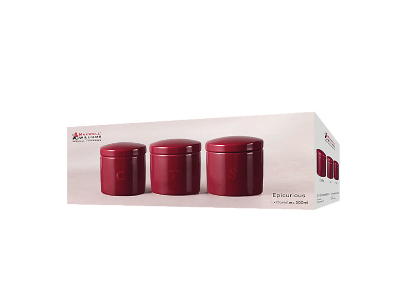 Maxwell & Williams Epicurious Canister Bordeaux 500ml 3 Piece