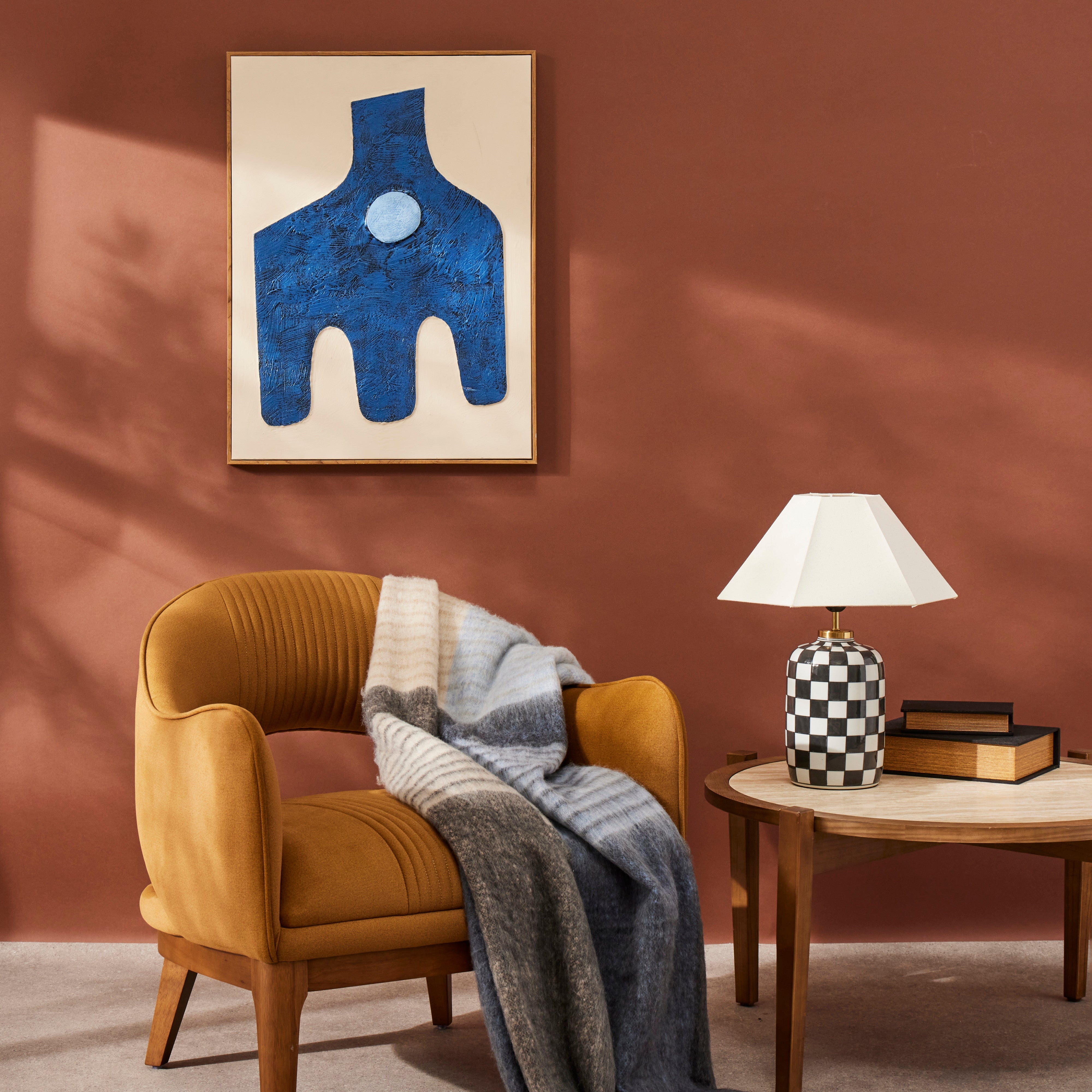 Amalfi Edwin Armchair Mustard & Walnut