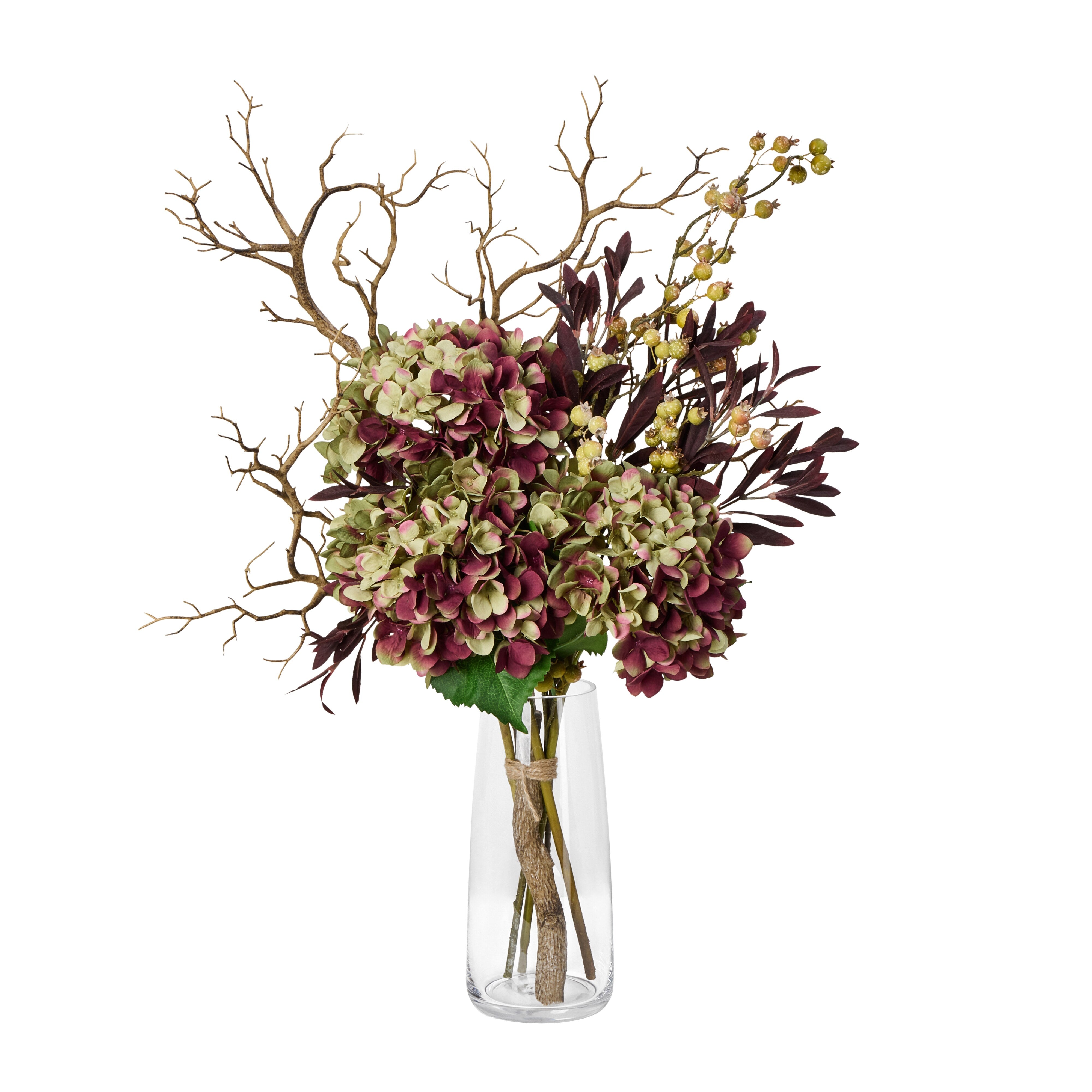 Rogue Hydrangea Olive Branch Mix Bouquet Green & Burgundy