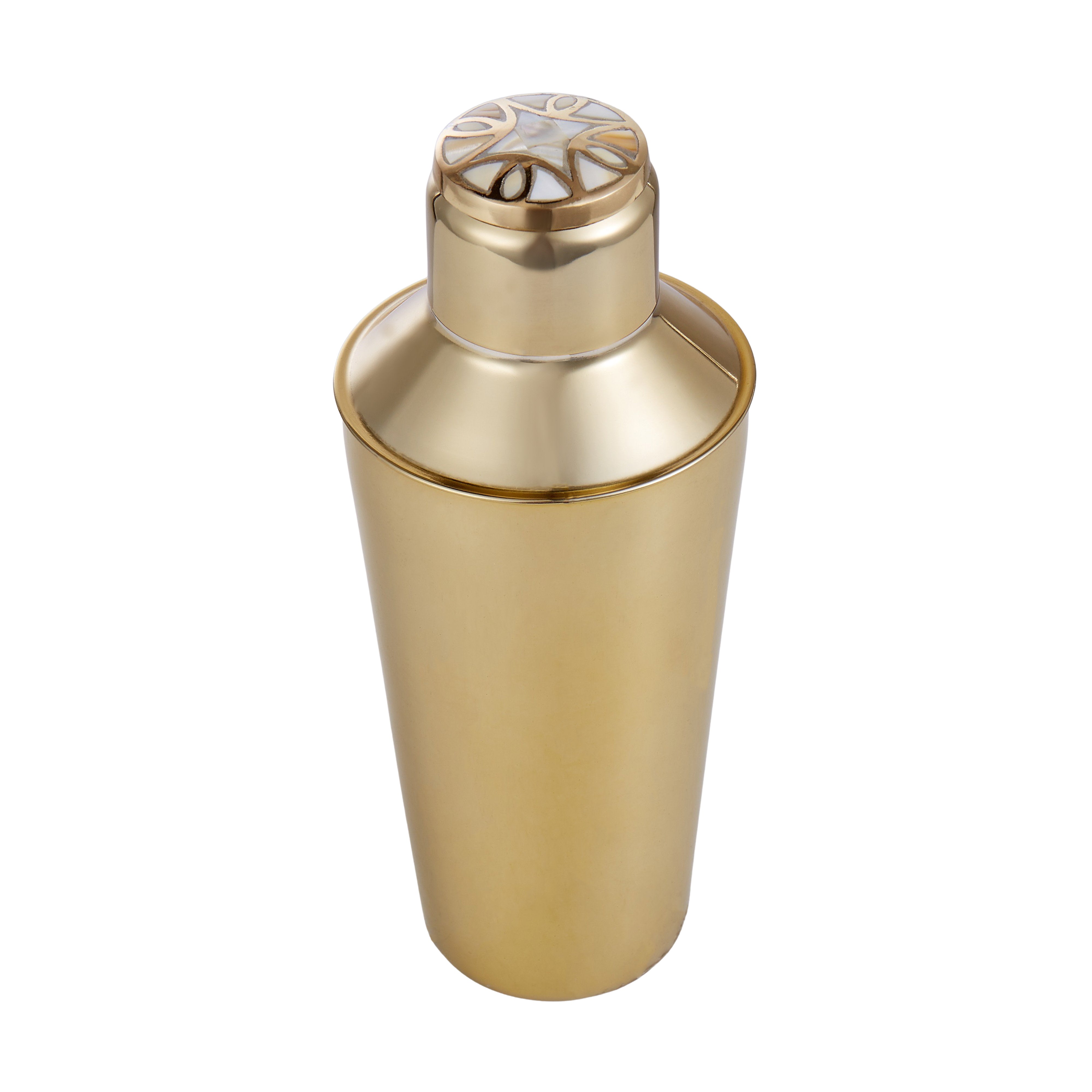 Society Home Mother of Pearl Detailed Cocktail Shaker Gold