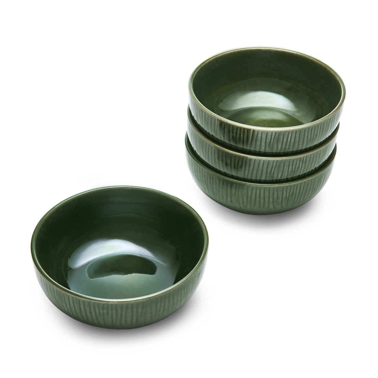 Mikasa Jardin Stoneware Cereal Bowl Set 4 Piece 15cm (Green)