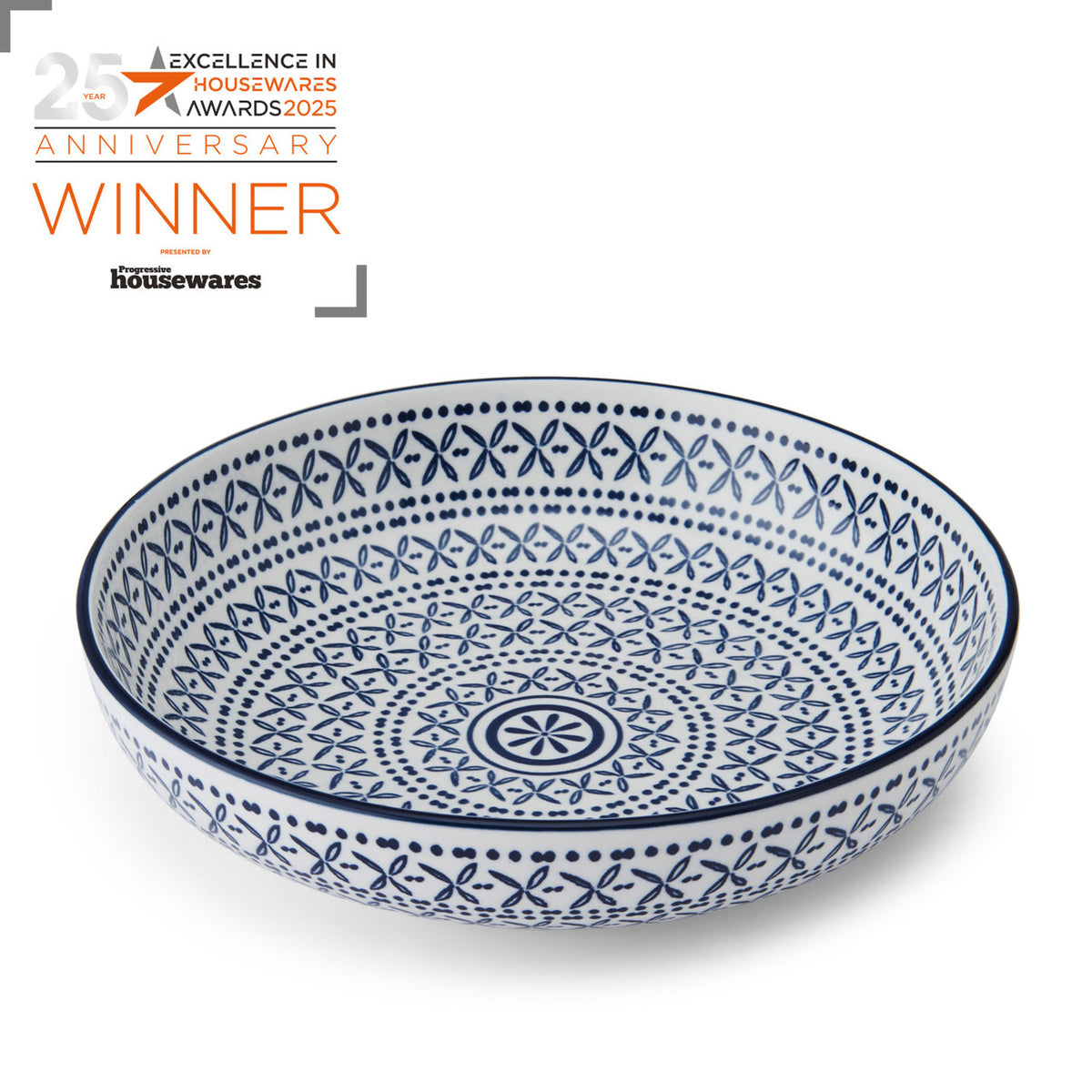 Mikasa Glazed Stoneware Coupe Bowl 21cm (Blue Mediterranean)