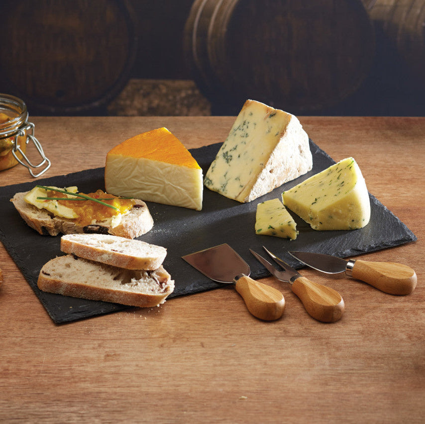 Artesà Slate Cheese Platter & Knife Set
