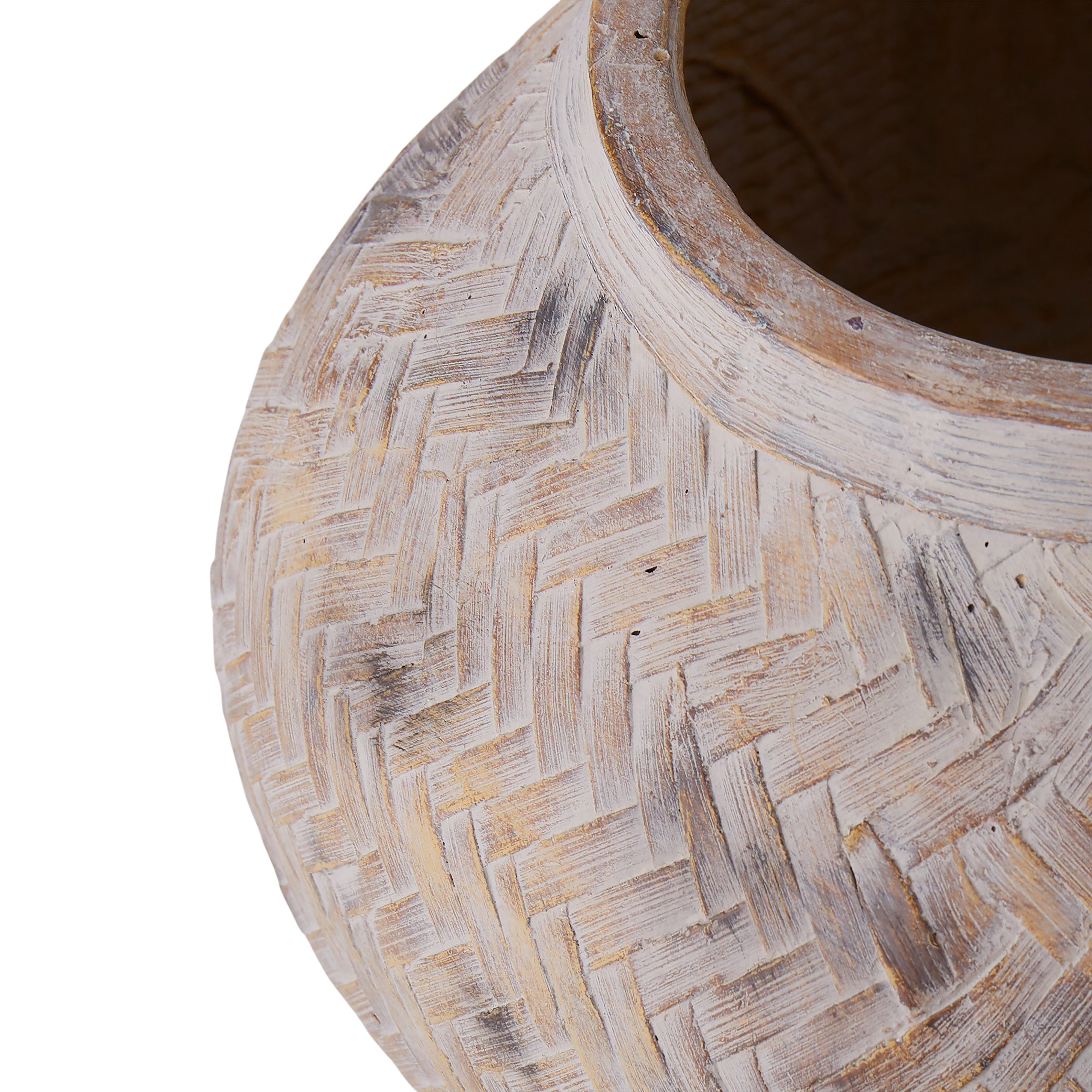 Rogue Distressed Cement Weave Vessel Multi-Coloured 25 x 15cm