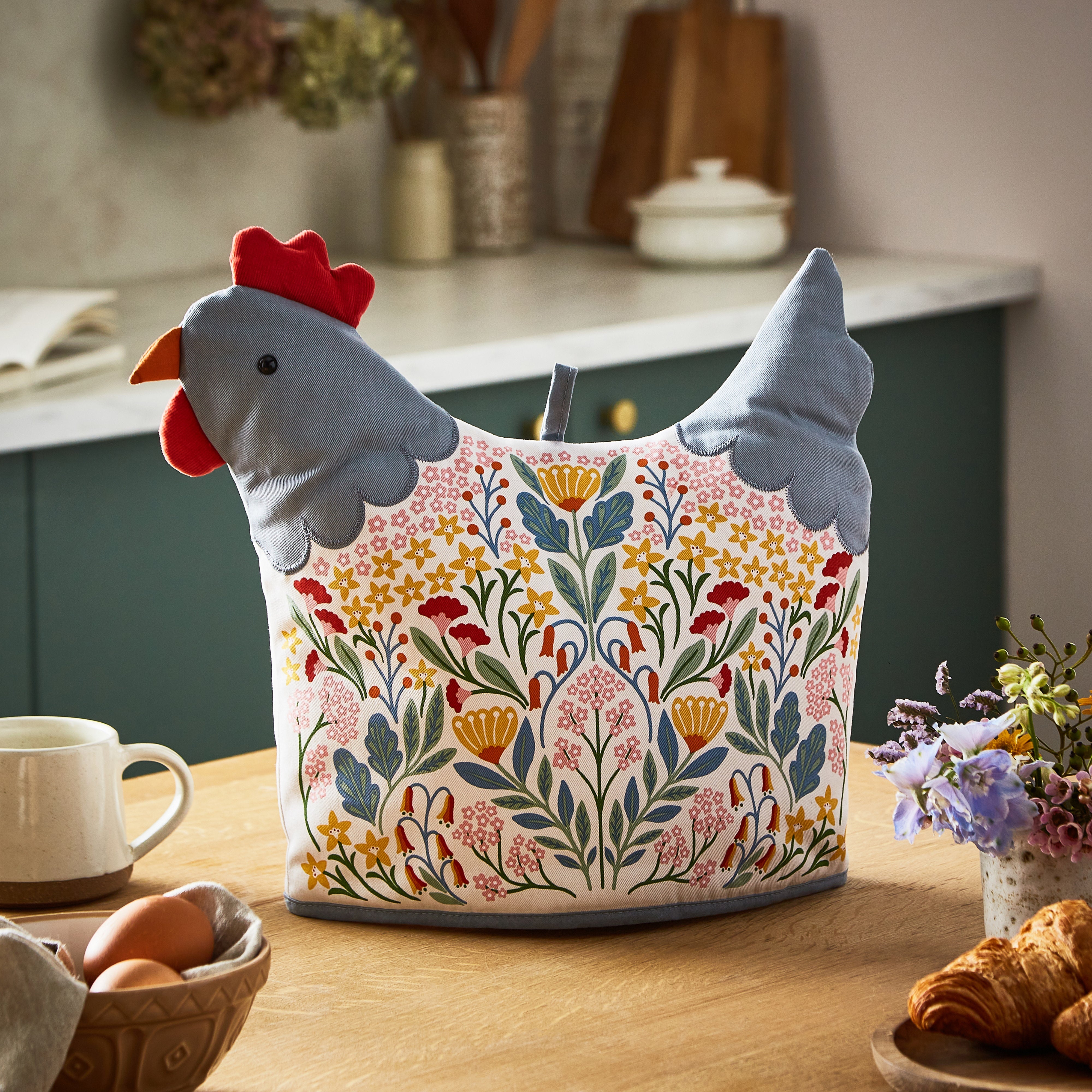 Ulster Weavers Folk Chicken Shaped Tea Cosy Multi-Coloured