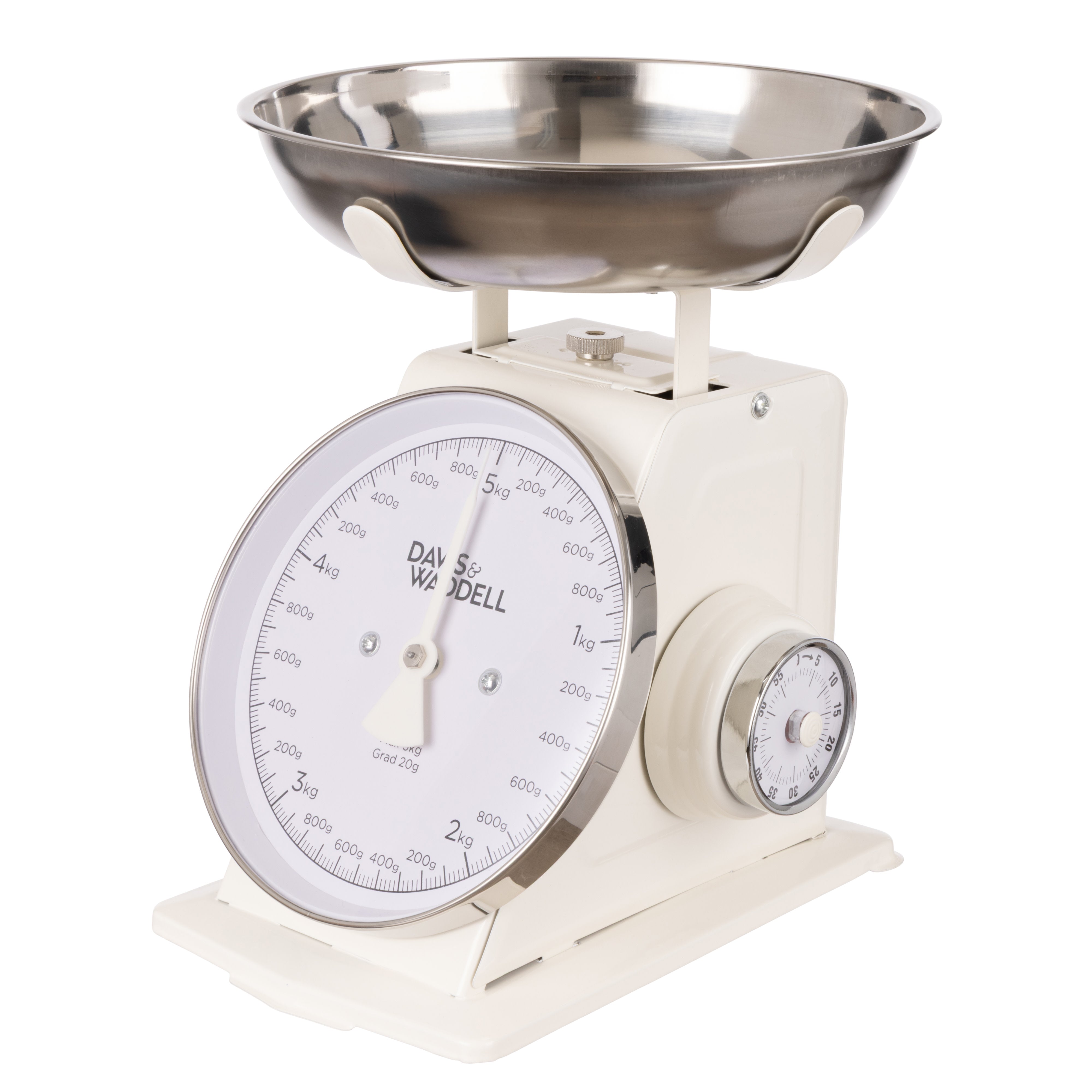 Davis & Waddell Newbury Mechanical Timer and Scale 2 Piece Set Cream