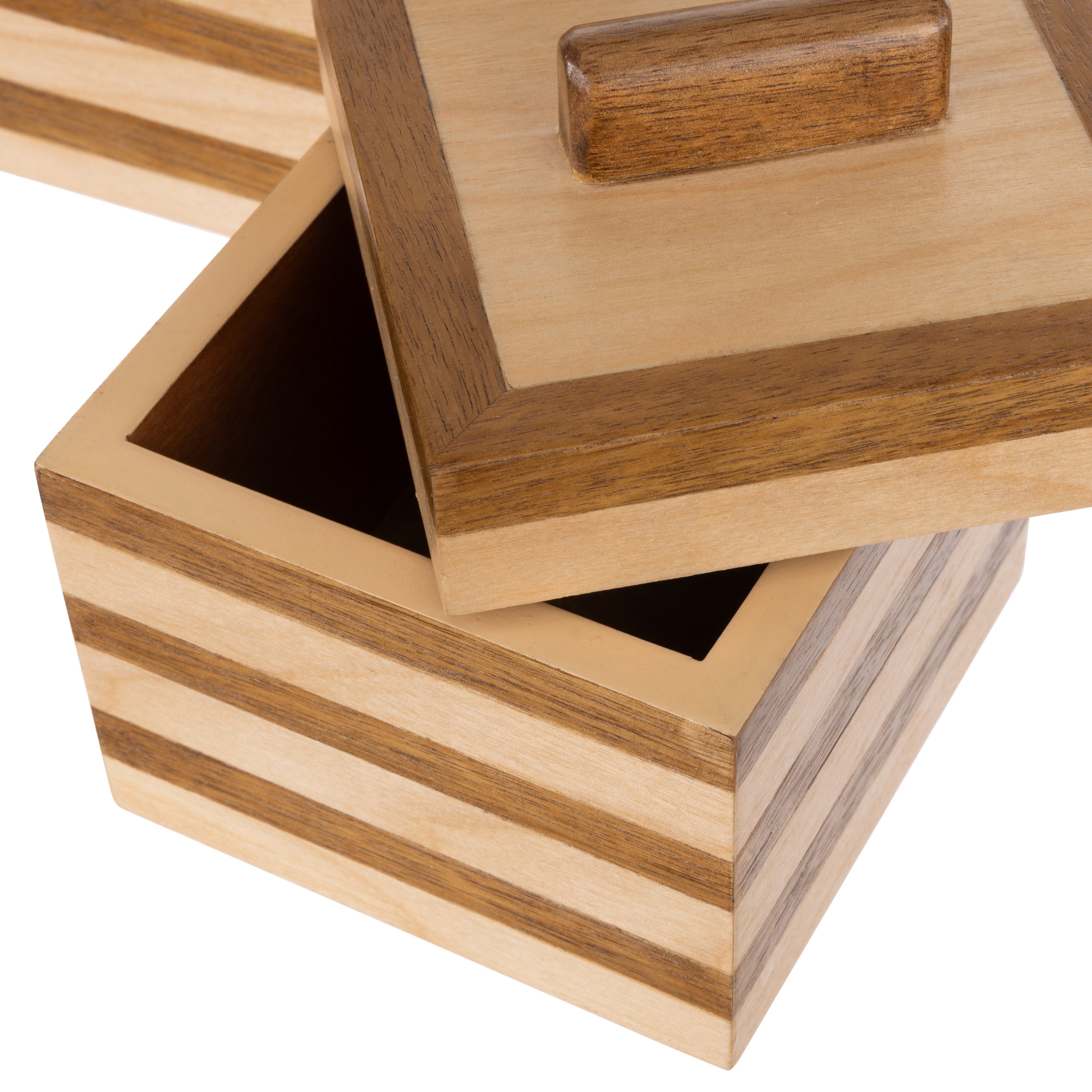 Academy Berg Decorative Box 2 Piece Set Light & Dark Timber