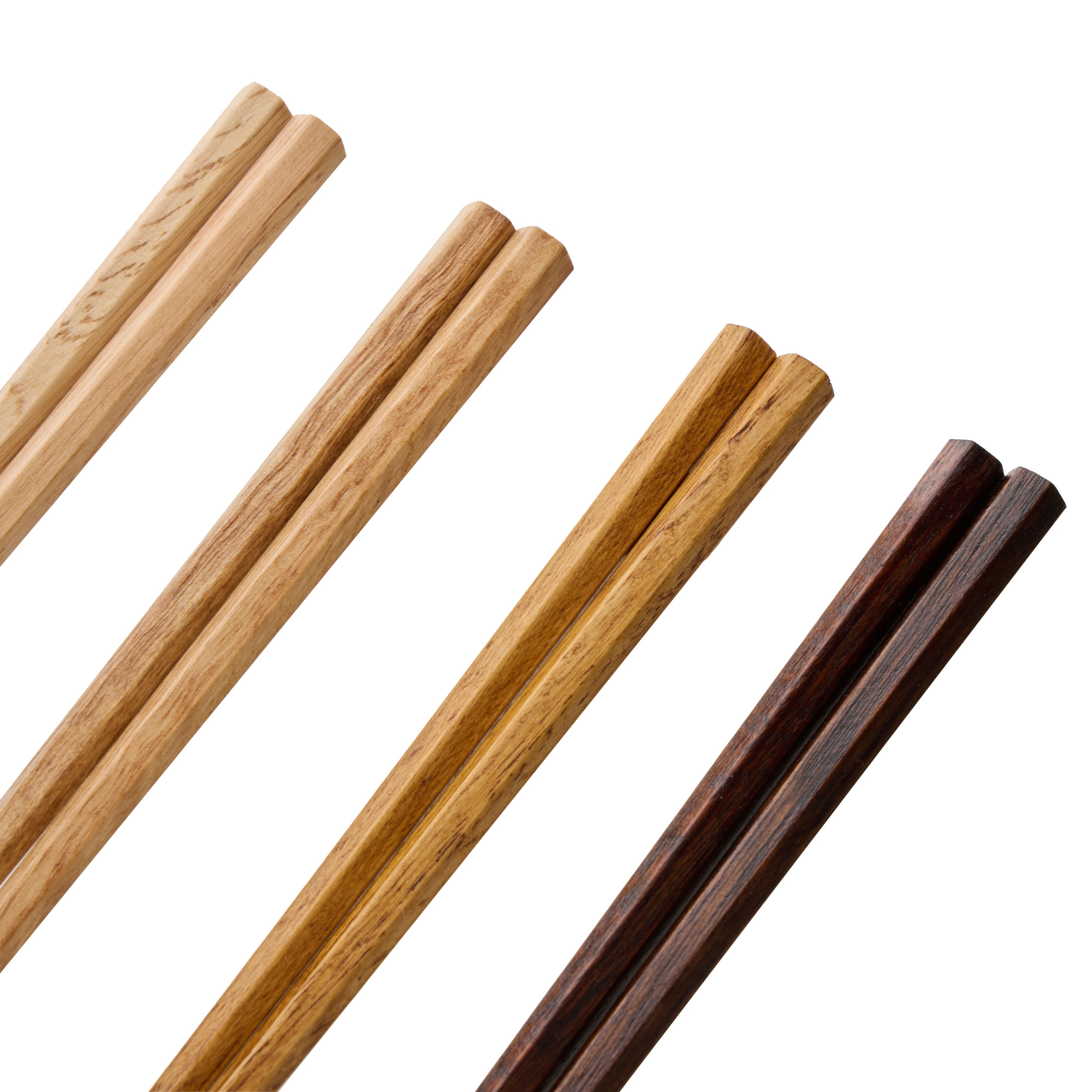 Davis & Waddell Wooden Chopsticks with Ceramic Rest 4 Piece Set Assorted