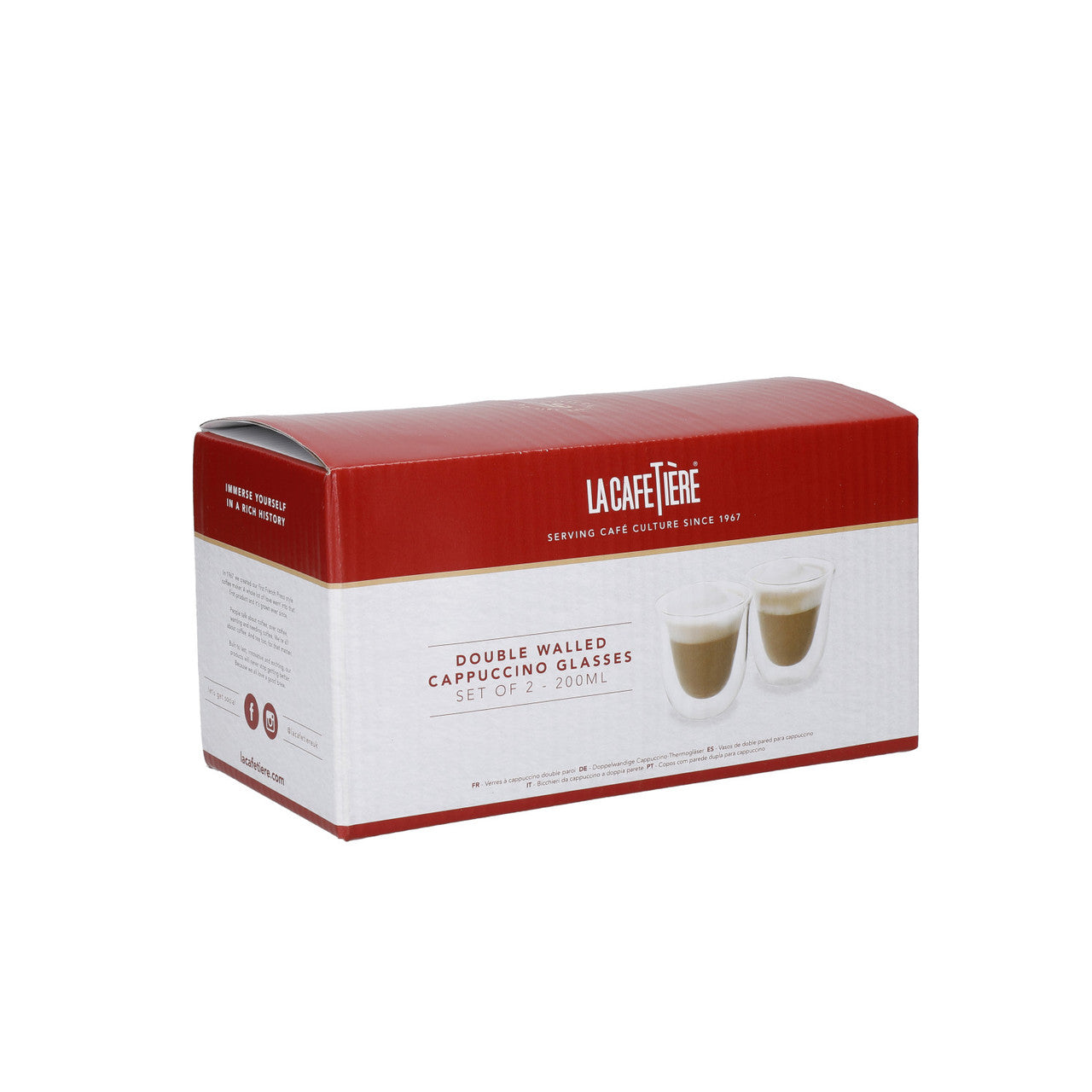 La Cafetière Double Walled Cappuccino Glasses Set of 2 200ml