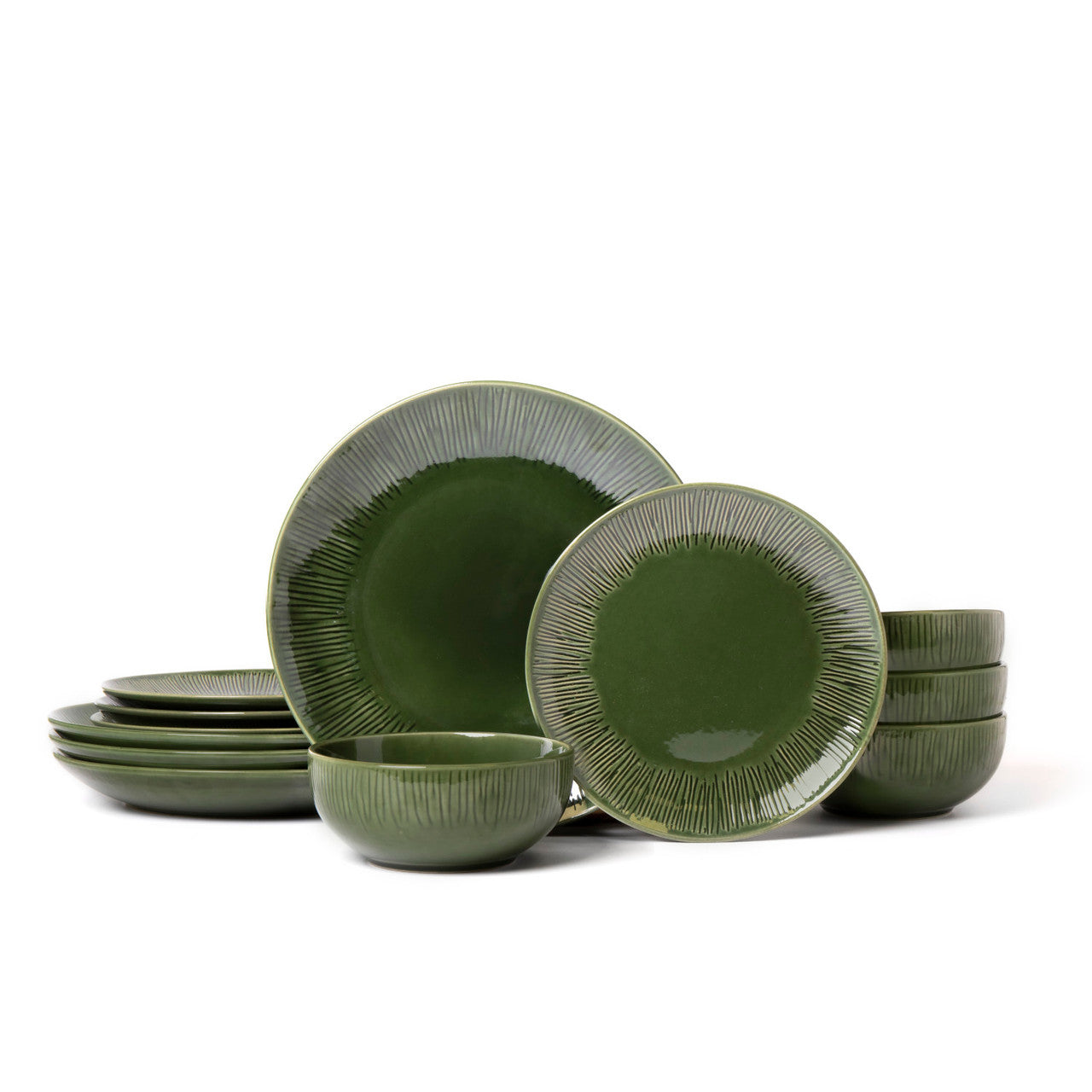 Mikasa Jardin Stoneware Dinner Set 12 Piece (Green)