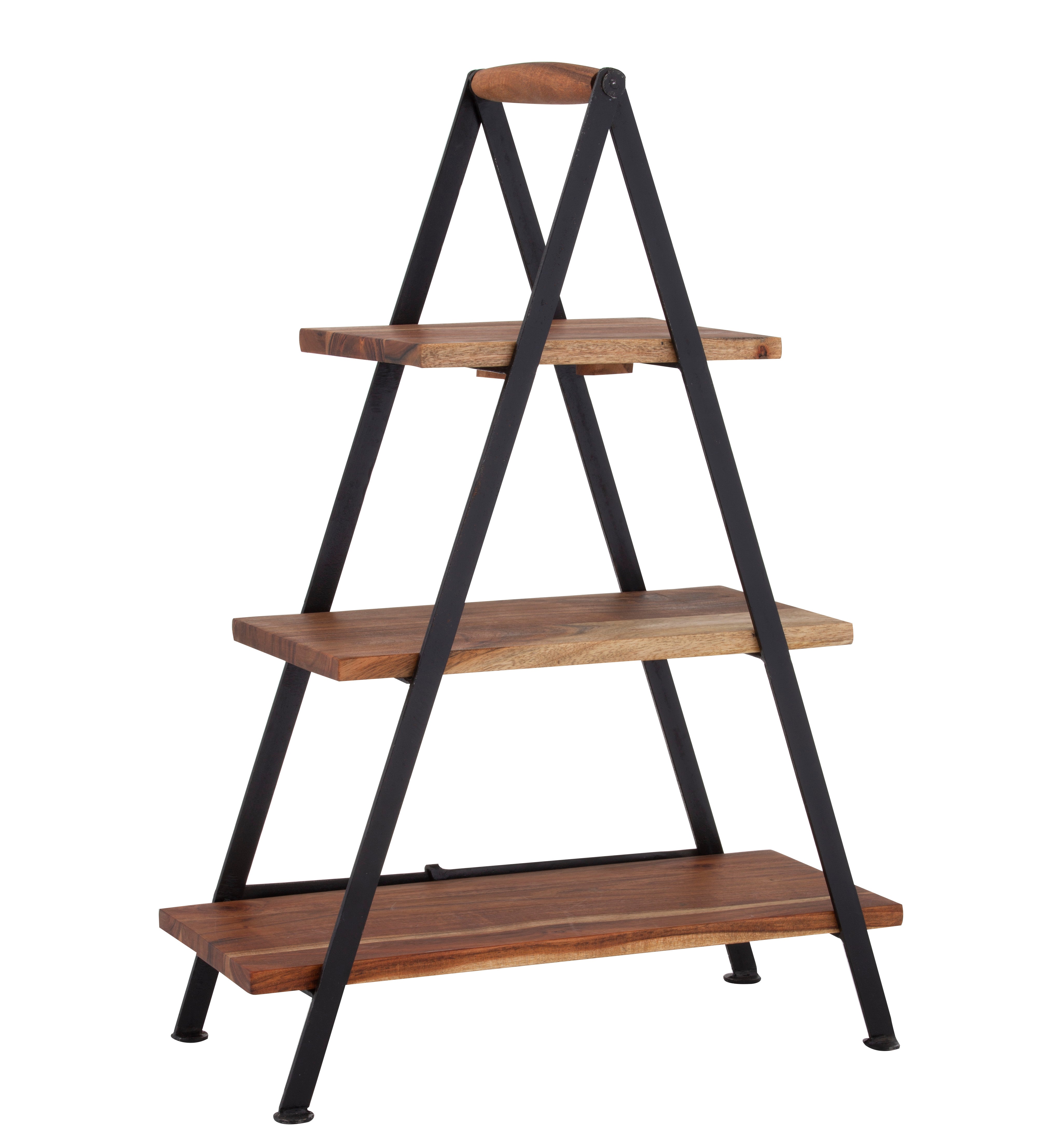 Davis & Waddell Fine Foods Three Tier Serving Stand Natural & Black