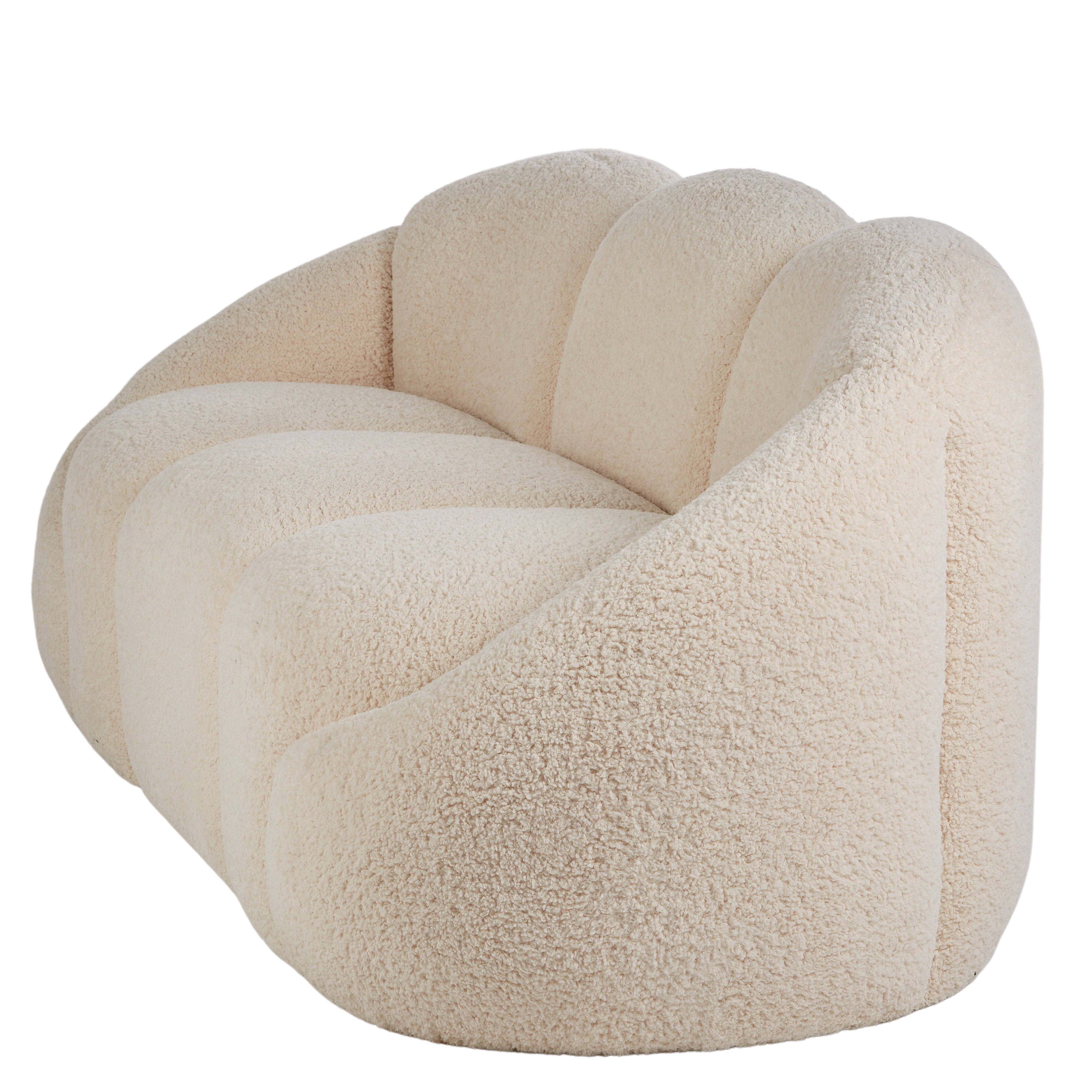 Amalfi Formes Teddy Bear Curved 3 Seater Sofa Off White