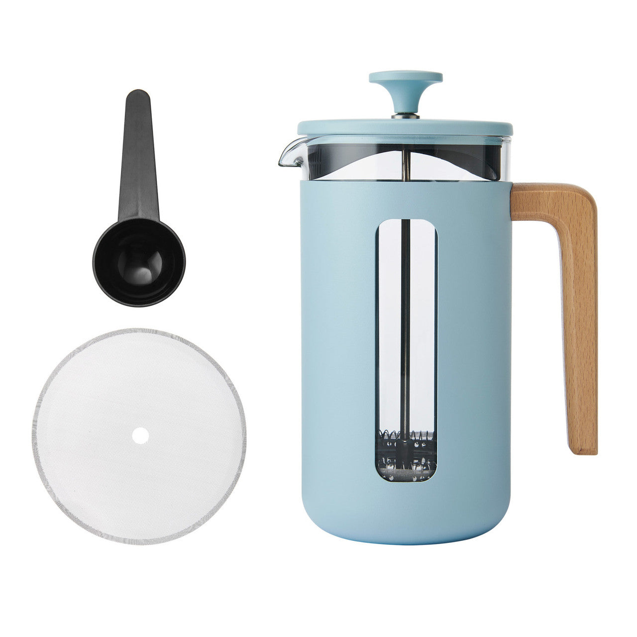 La Cafetière Pisa Stainless Steel Cafetière 8 Cup / 1L (Sky Blue)