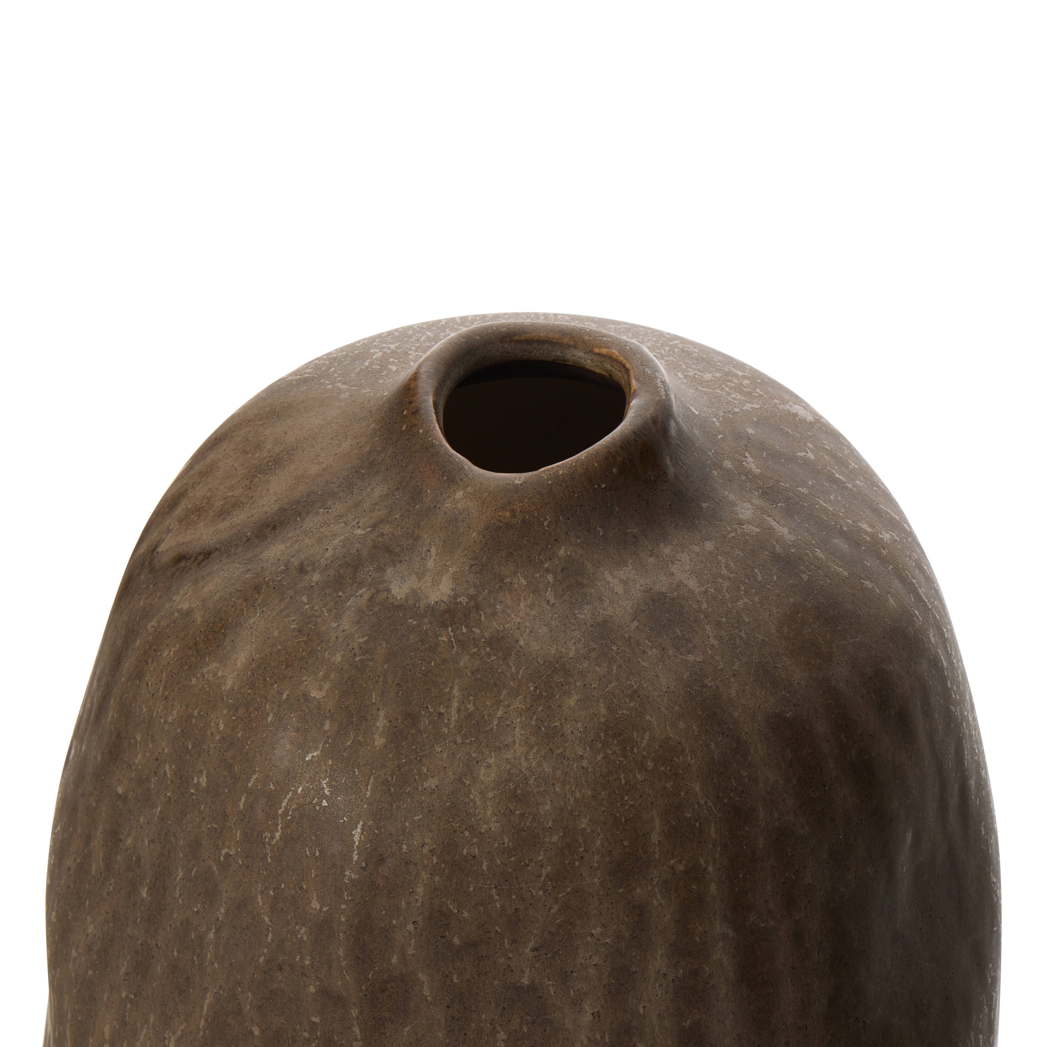 Amalfi Linden Pebble Vase Reactive Deep Brown