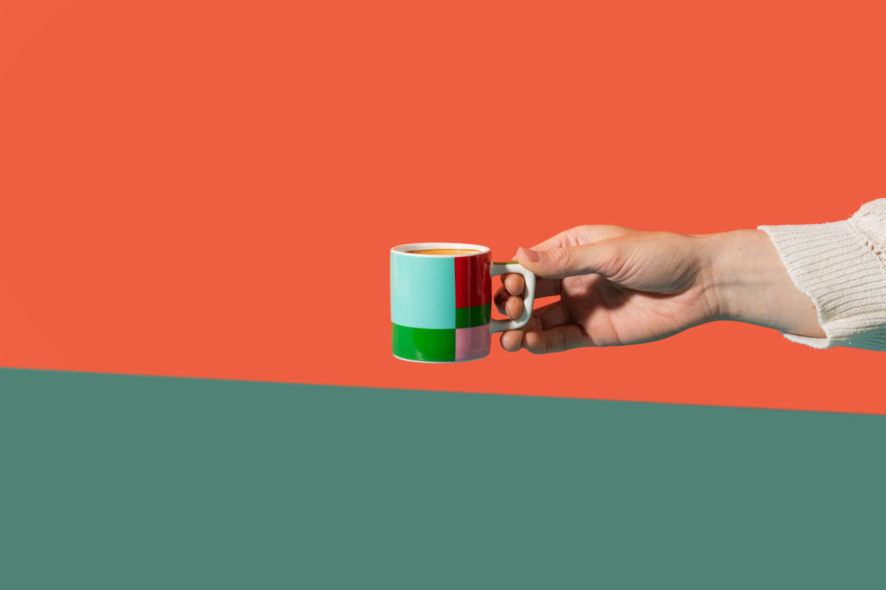 La Cafetière Ceramic Espresso Cup 120ml (Green Utopian Lines)