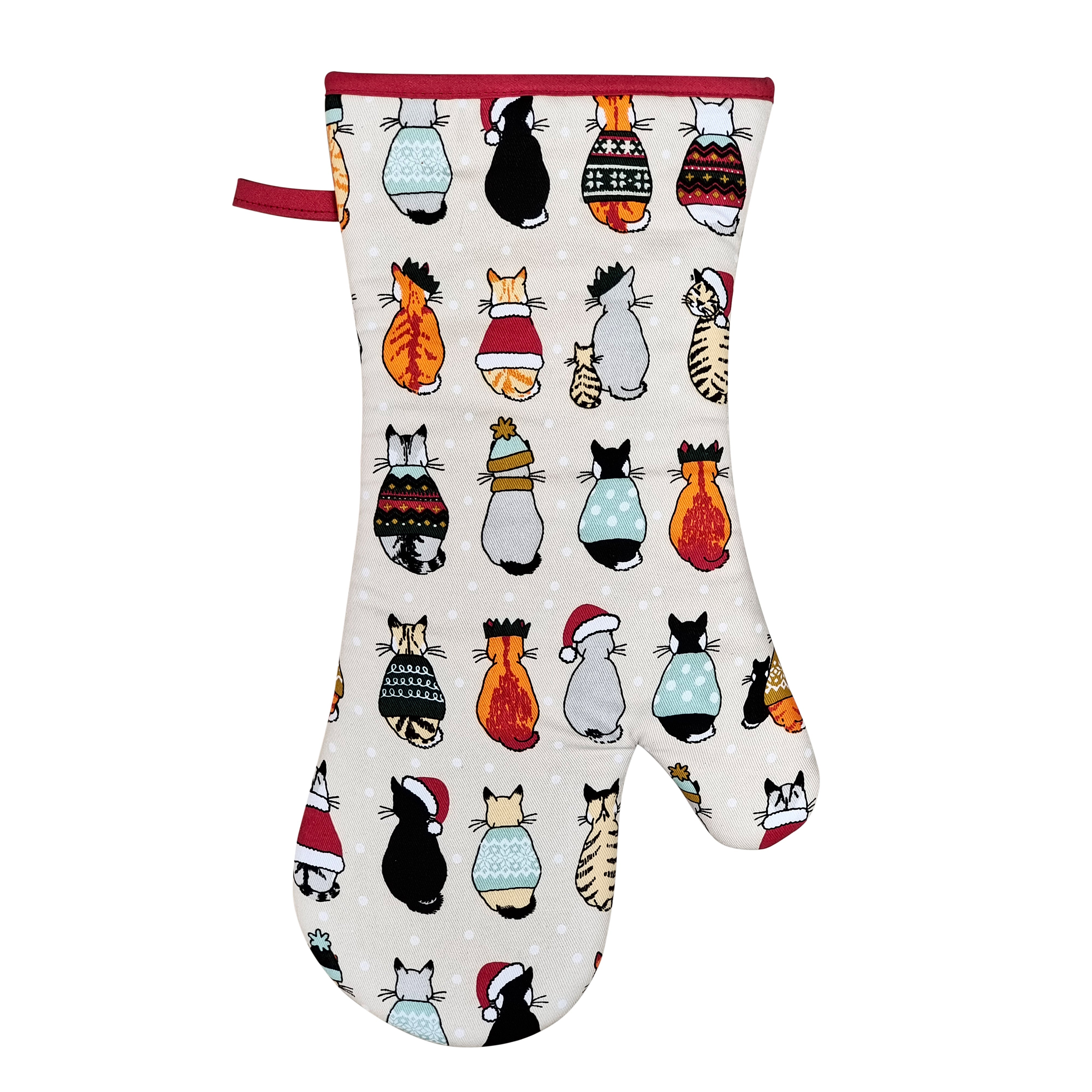 Ulster Weavers Christmas Cats In Waiting Gauntlet Oven Glove Multi-Coloured