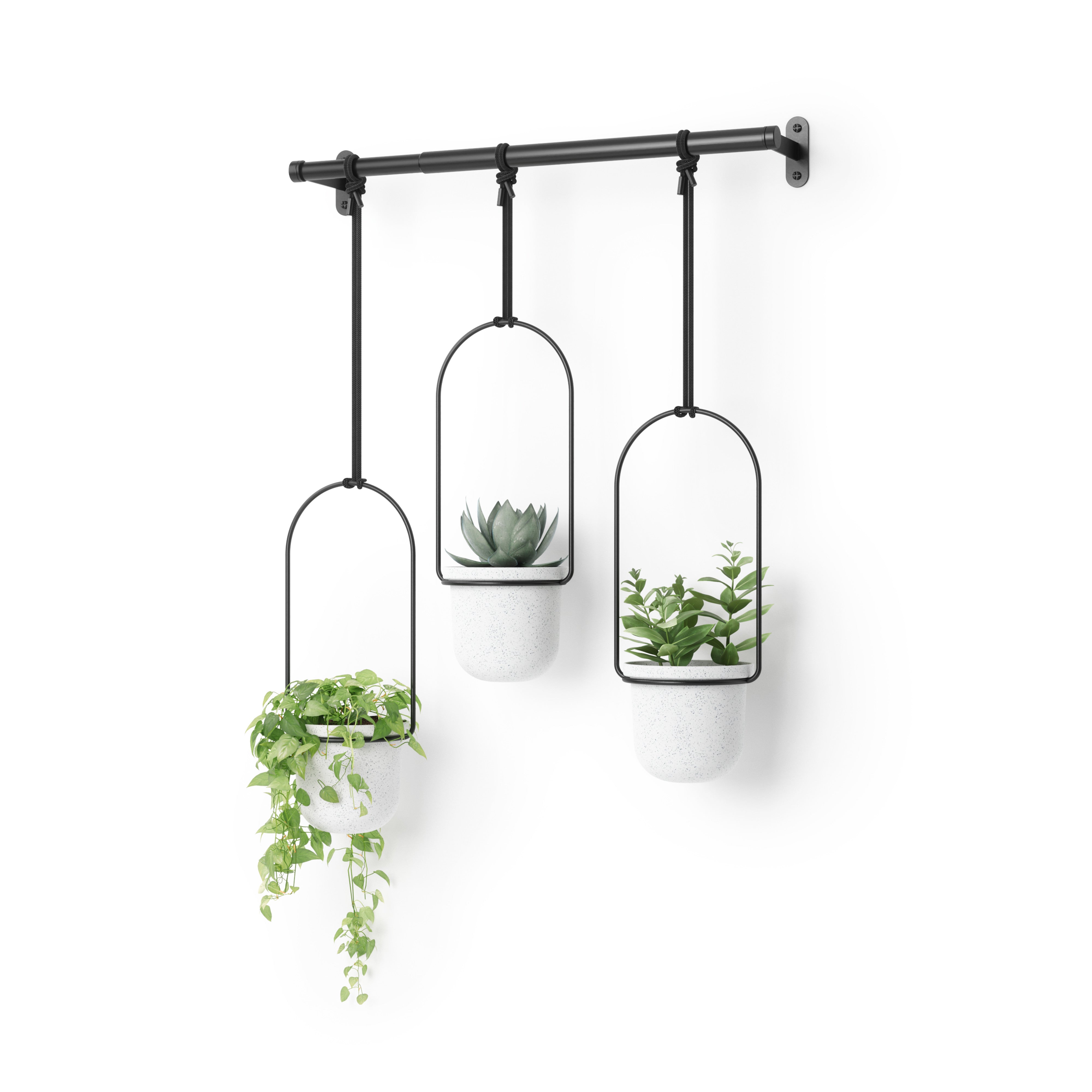 Umbra Triflora Hanging Planter White & Black