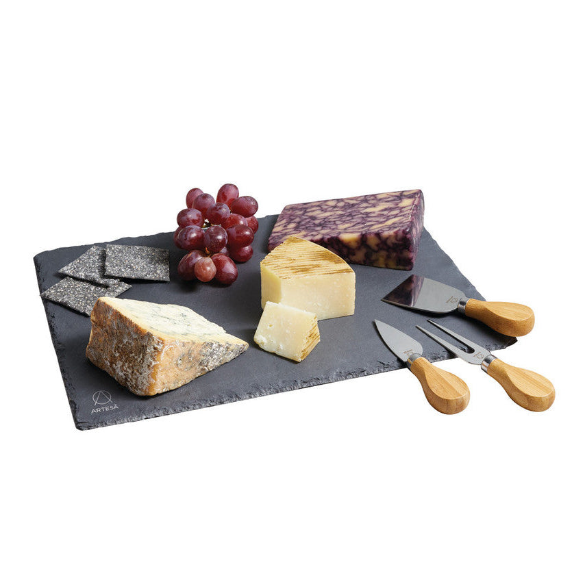 Artesà Slate Cheese Platter & Knife Set