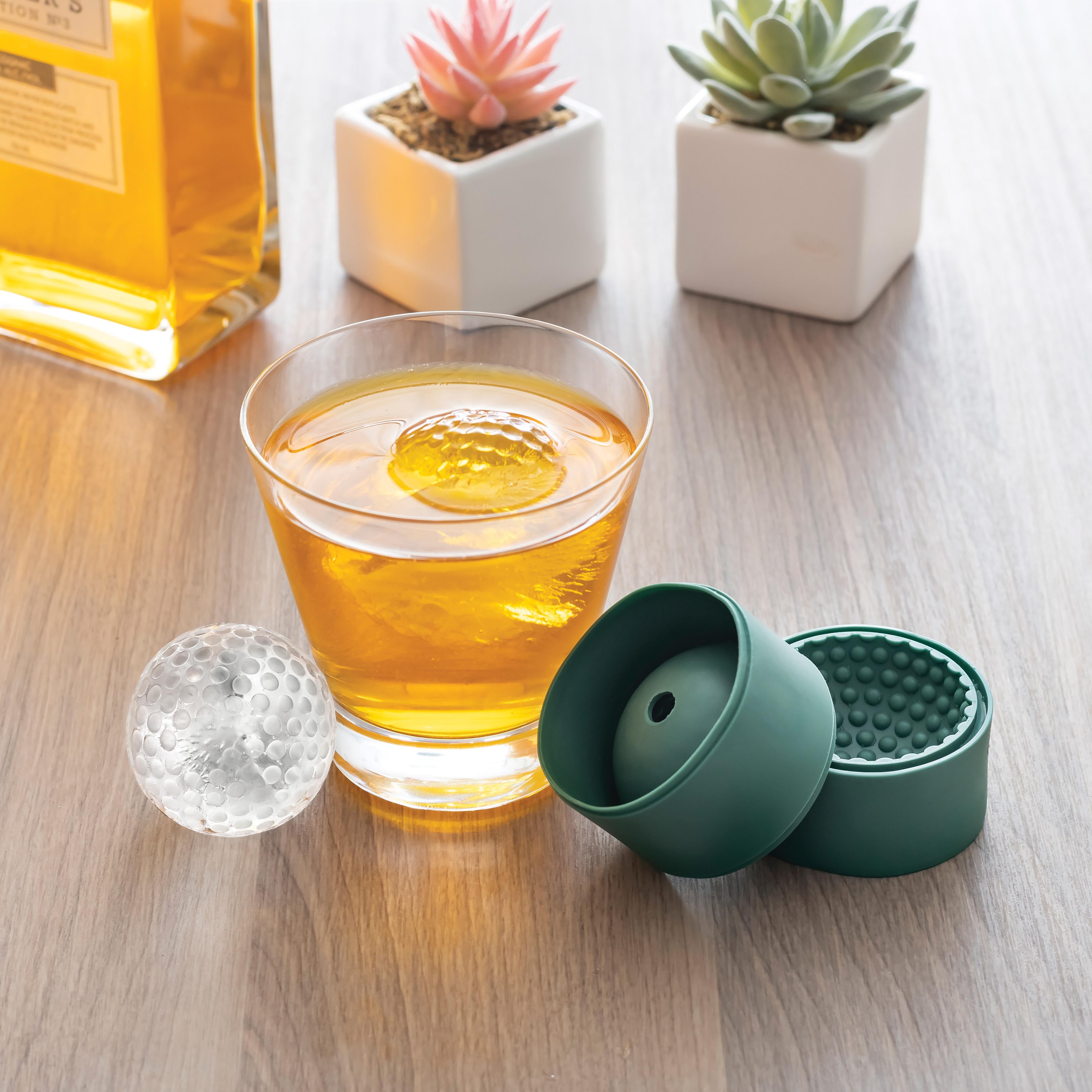 Kikkerland Golf Ball Ice Ball Moulds 2 Piece Set Green