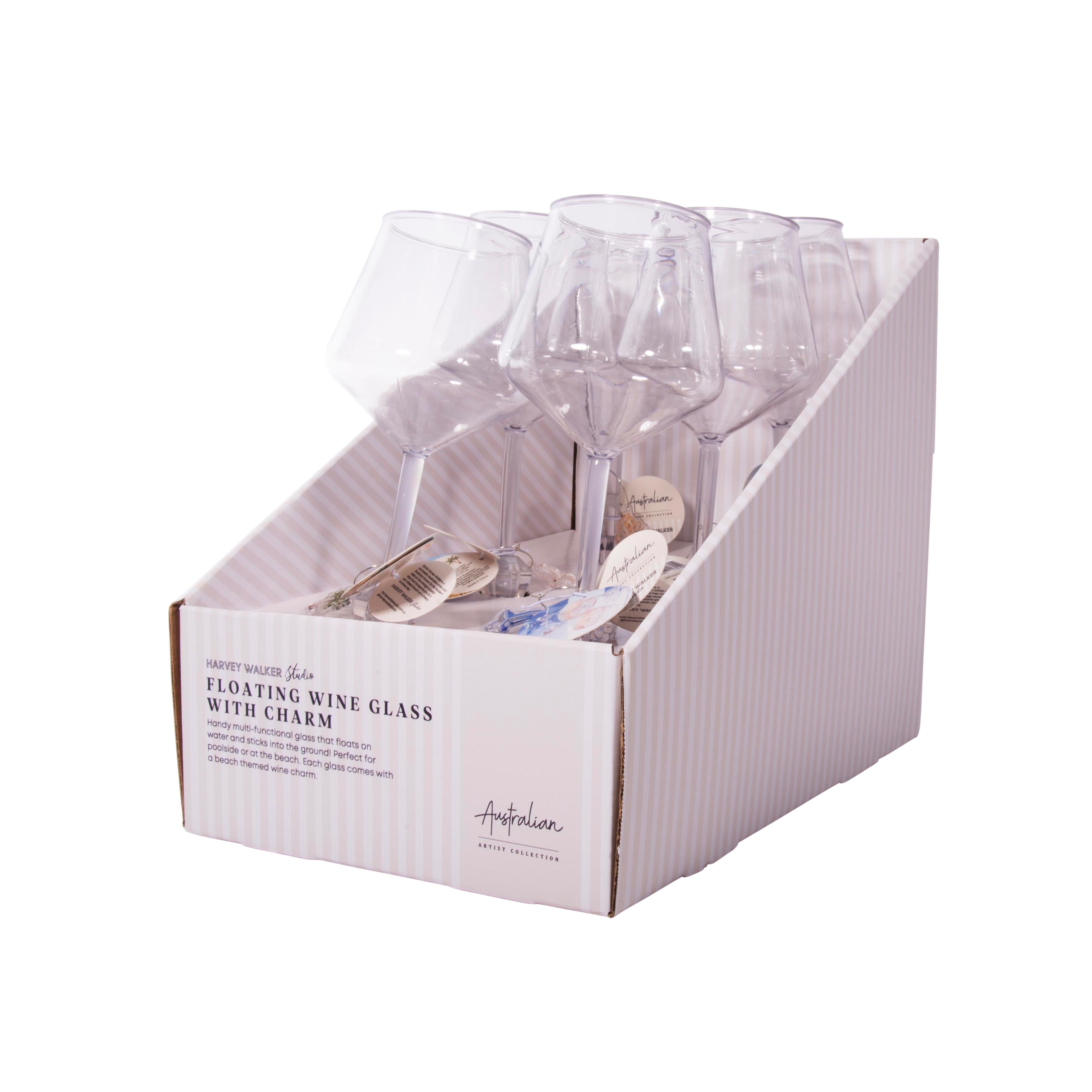 Australian Collection Floating Wine Glass with Charm Sylvia Harvey Walker Assorted