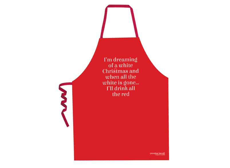 Annabel Trends Christmas Screen Print Aprons White Christmas