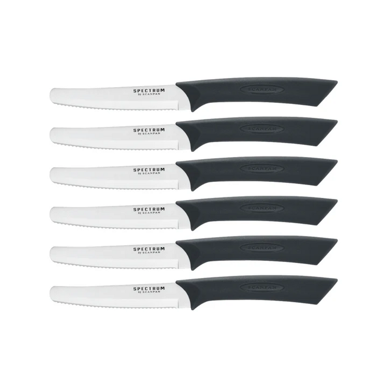 Scanpan Spectrum 6 Piece Steak Knife Set 10cm - Black