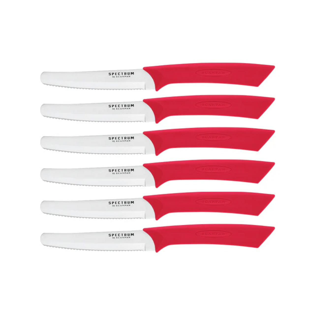Scanpan Spectrum 6 Piece Steak Knife Set 10cm - Red