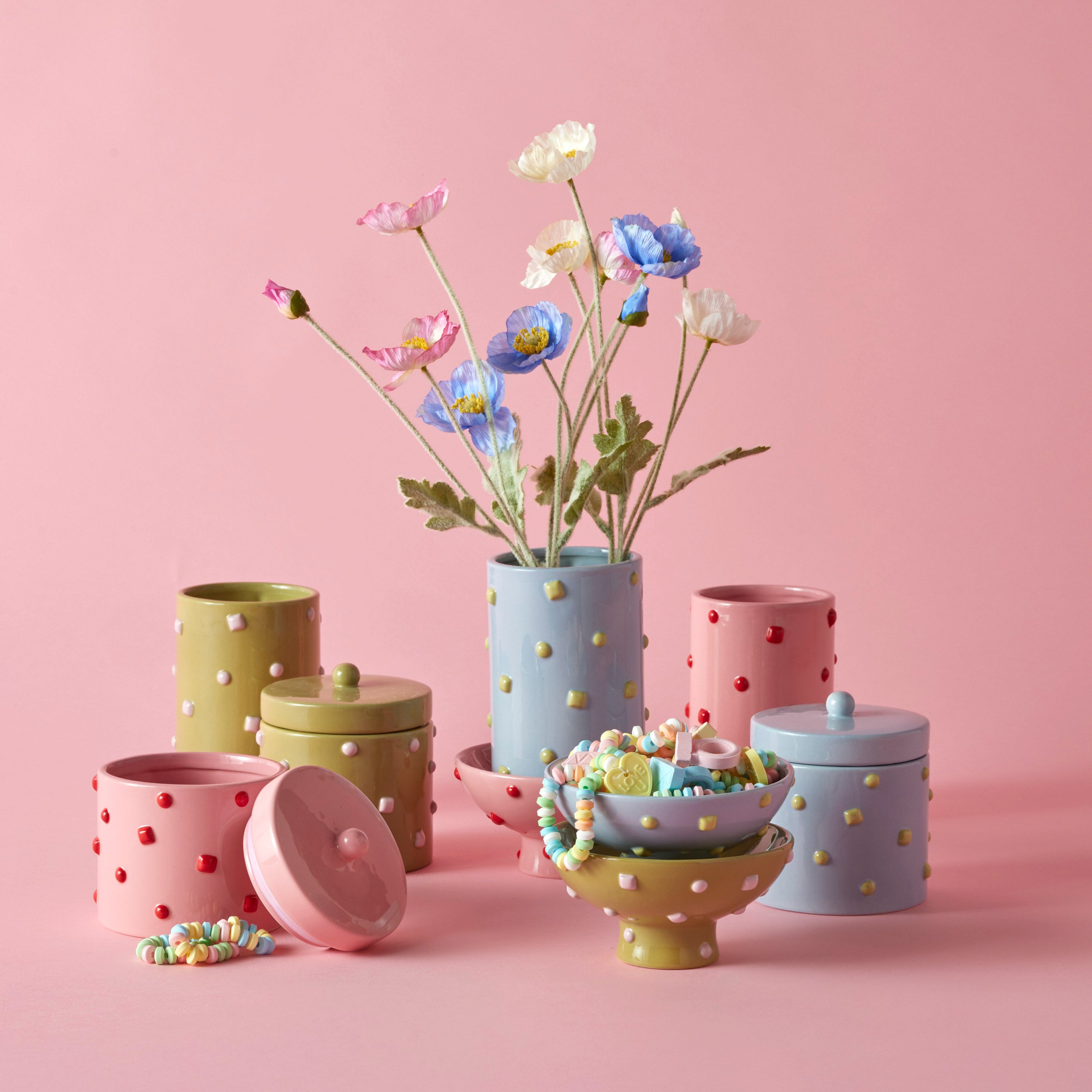Emporium Bejeweled Vase Blue & Green