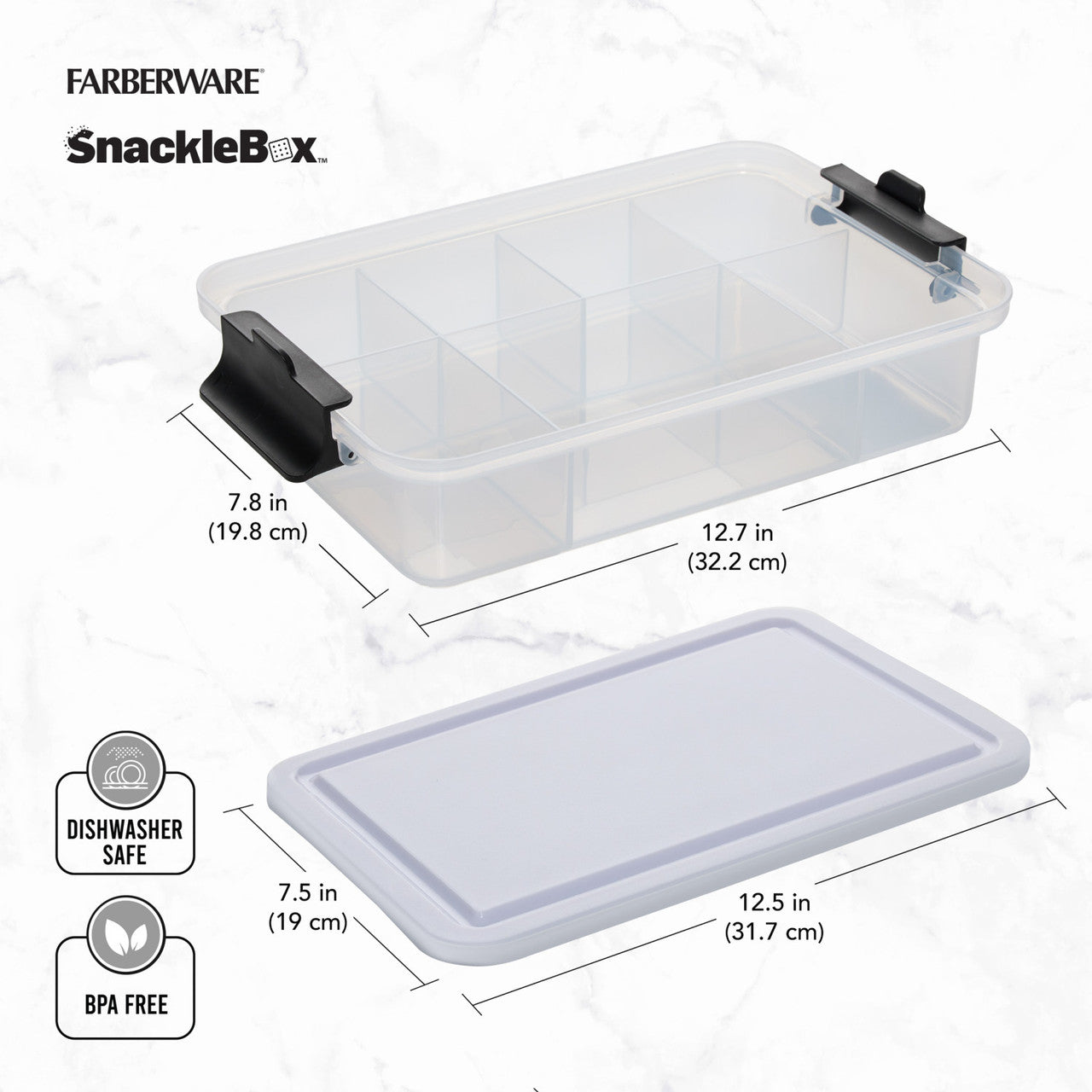 Farberware SnackleBox Snack Box with Plastic Lid (20 x 32cm)