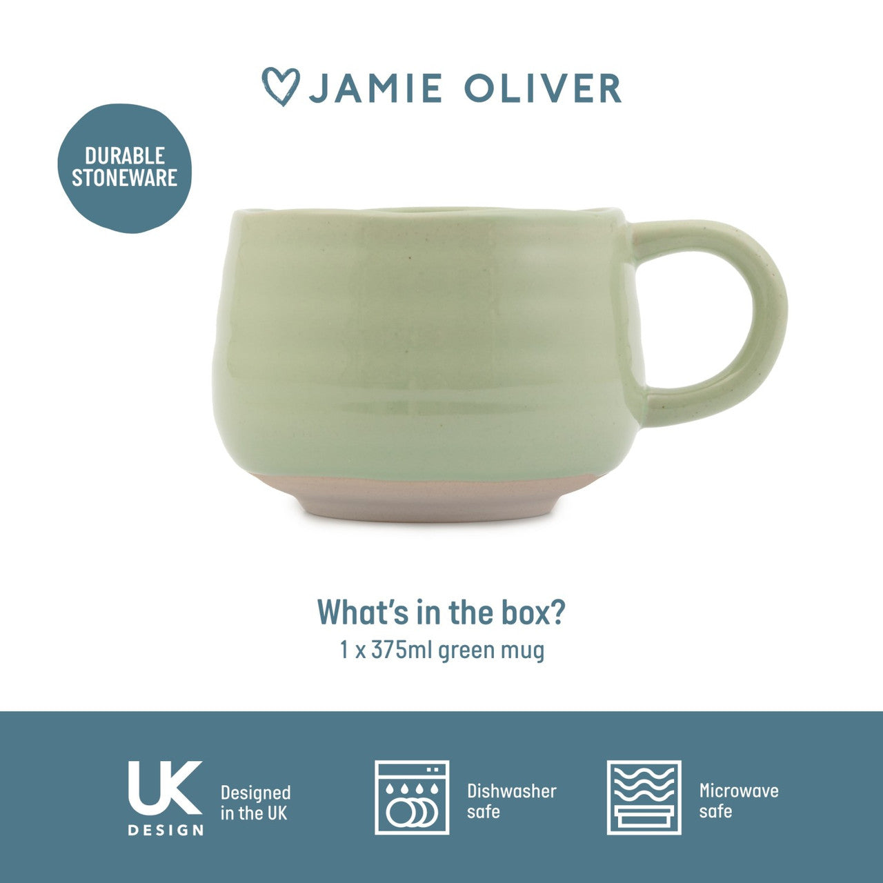 Jamie Oliver Big Love 375ml Cosy Cuppa Mug Green