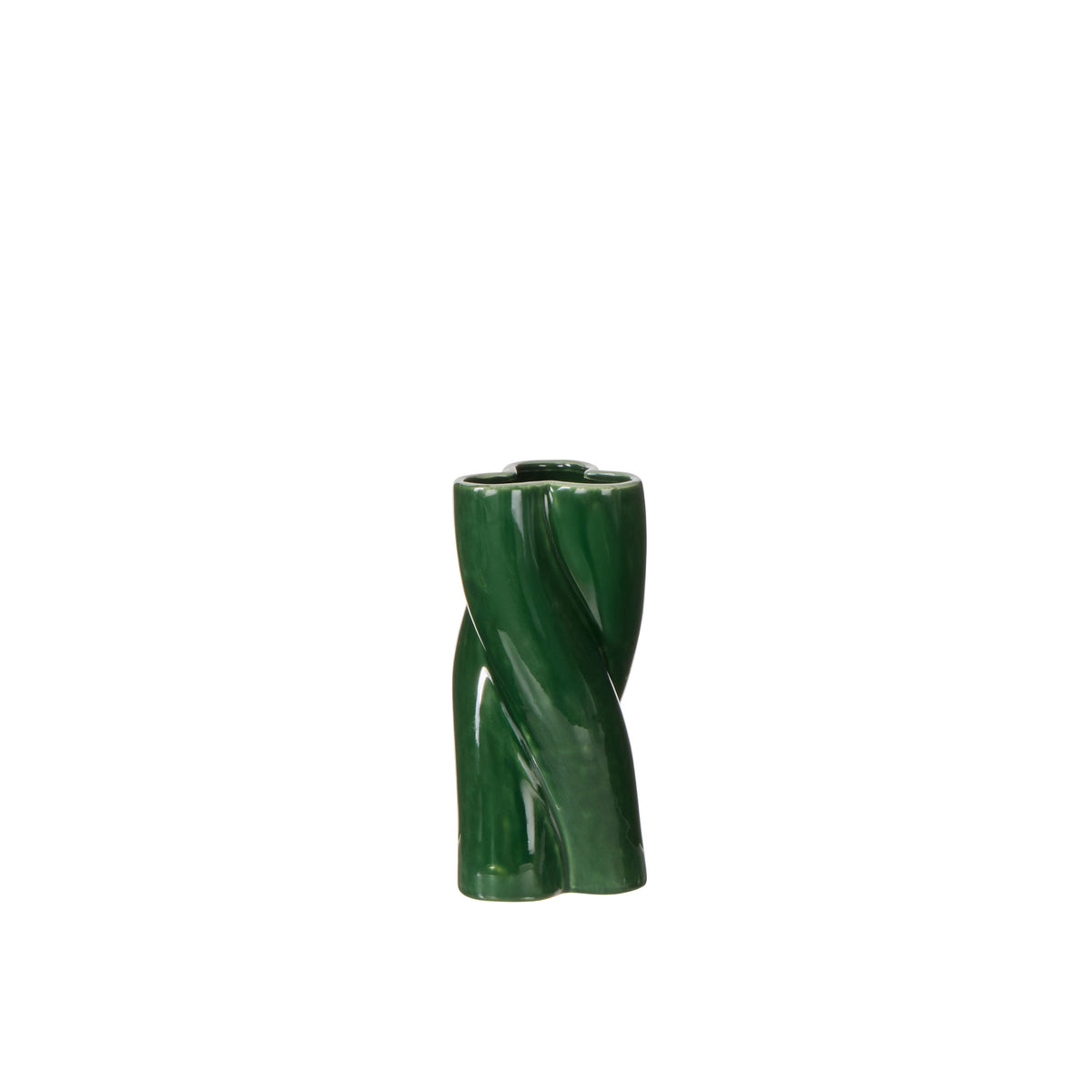 Emporium Rory Twist Vase Deep Green