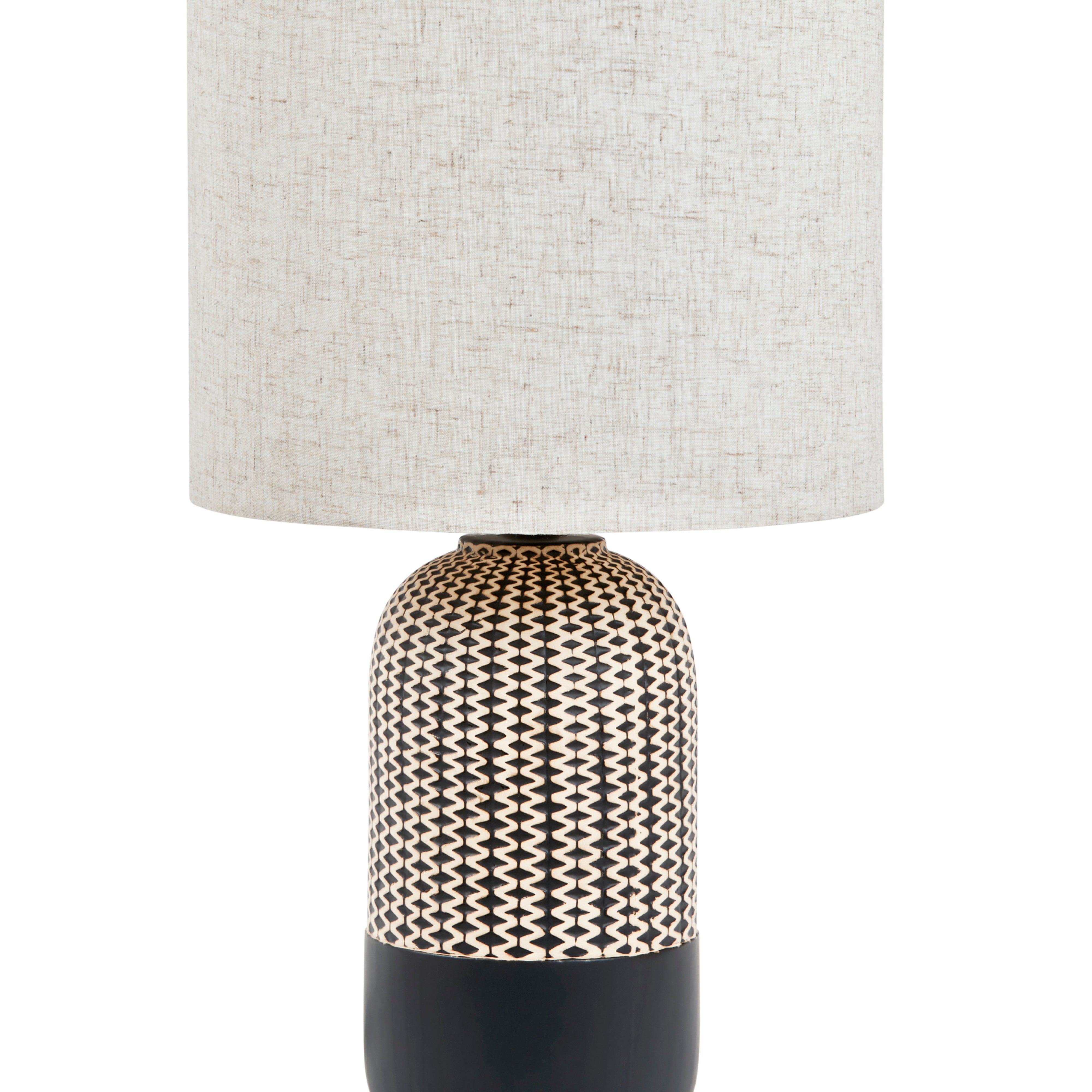 Amalfi River Table Lamp Black & Natural