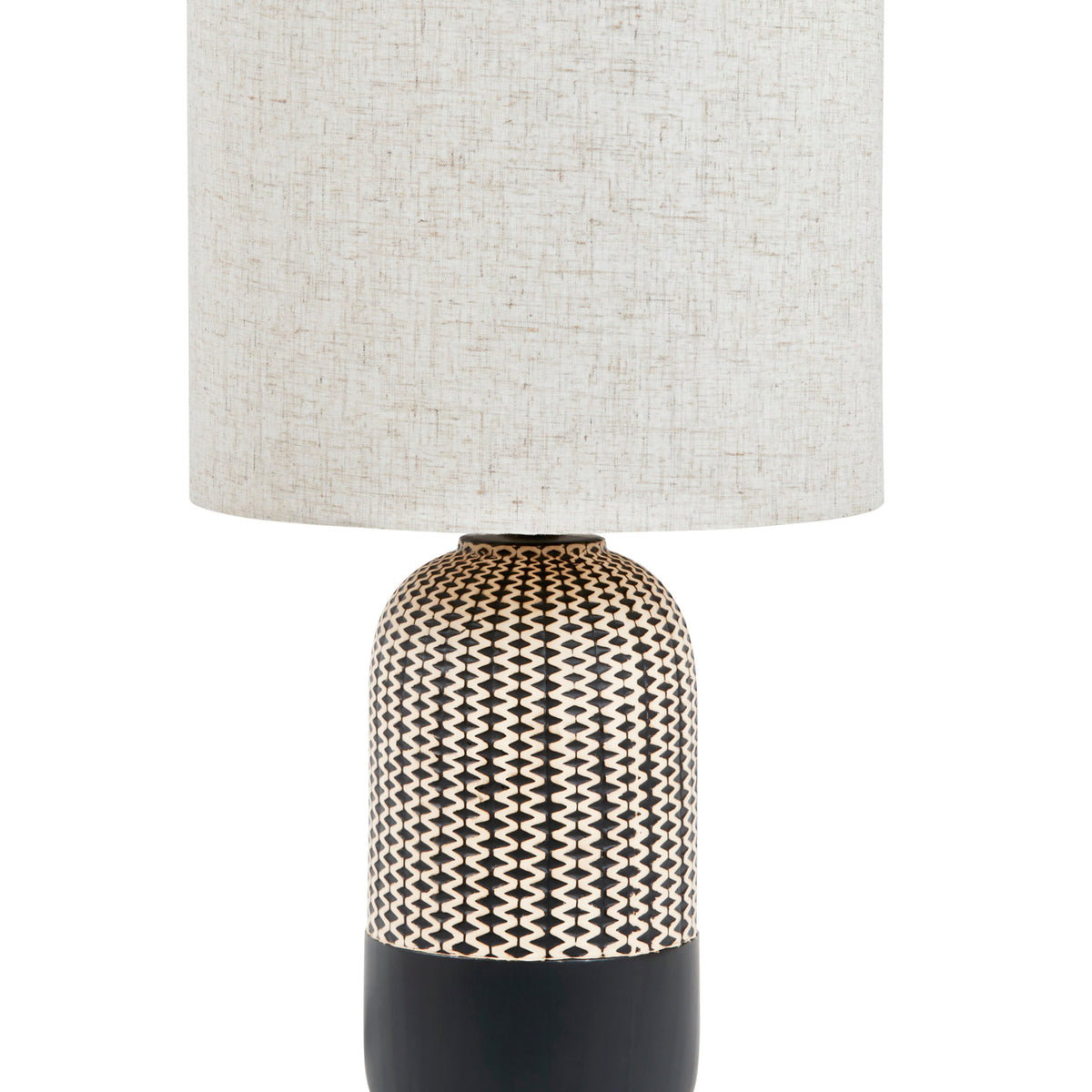 Amalfi River Table Lamp Black & Natural