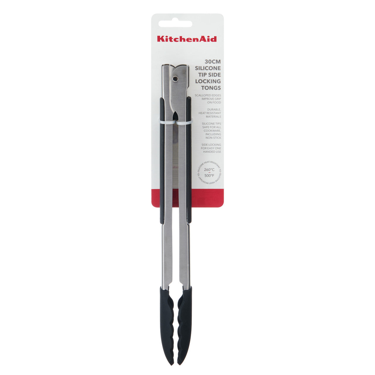 KitchenAid Silicone Tipped Side Locking Tongs 30cm