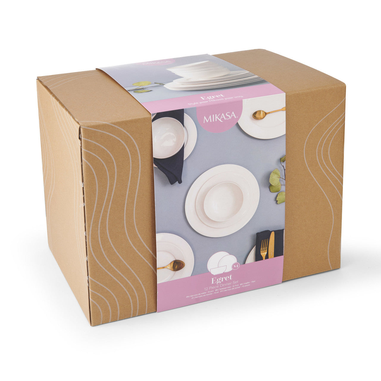 Mikasa Egret Fine China Dinner Set 12 Piece (White)
