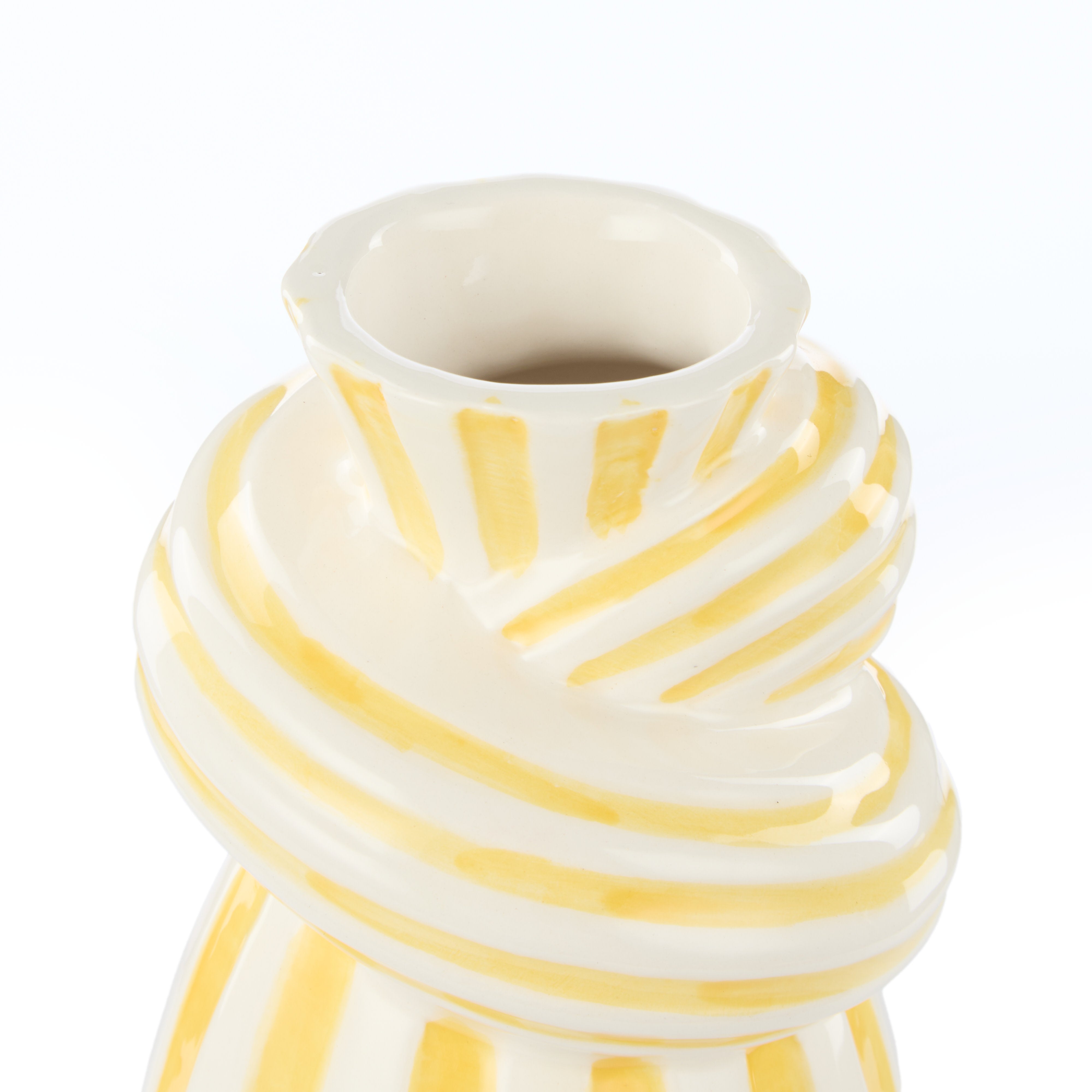 Emporium Lulu Collection Twist Stripe Vase Yellow