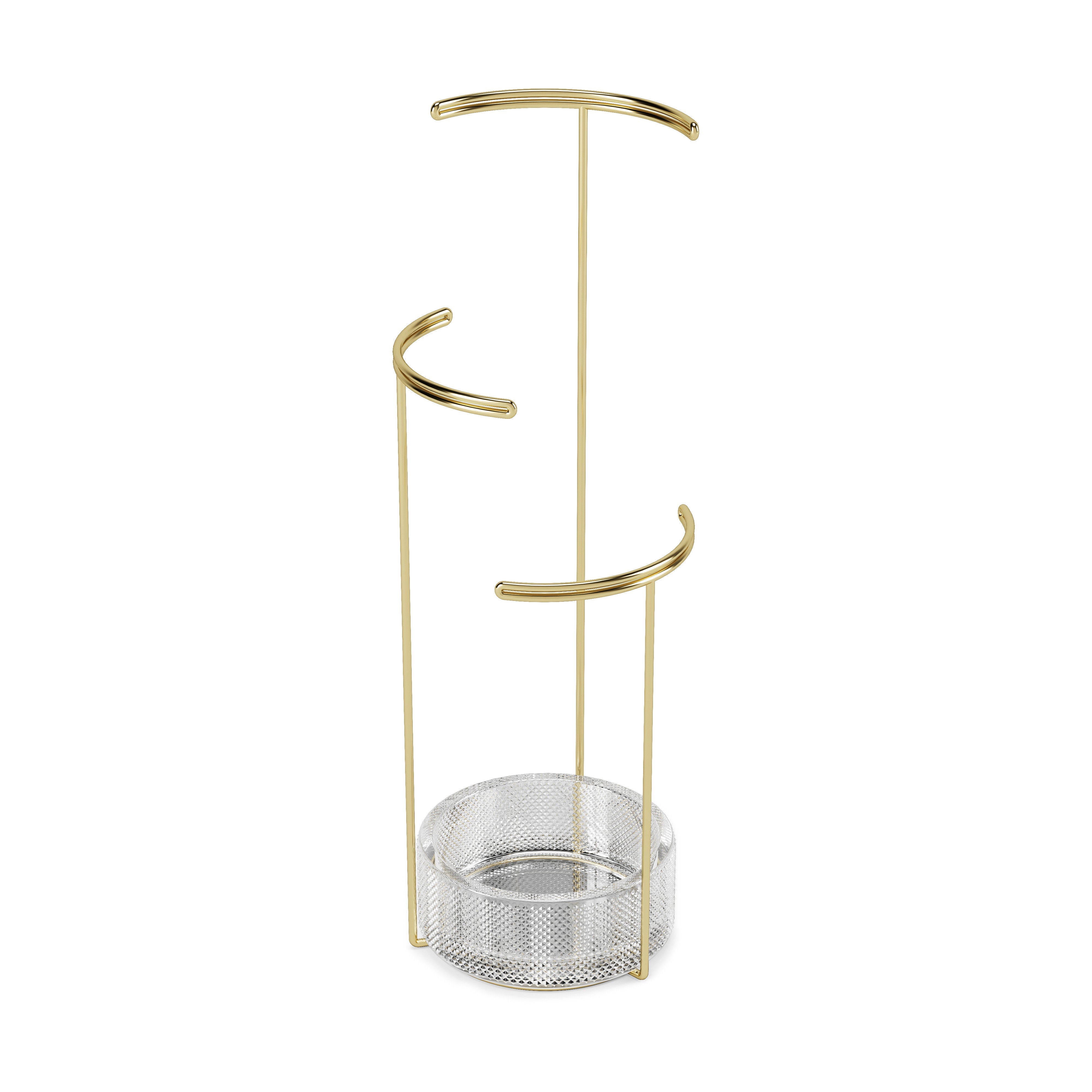 Umbra Tesora Jewellery Stand Glass & Brass