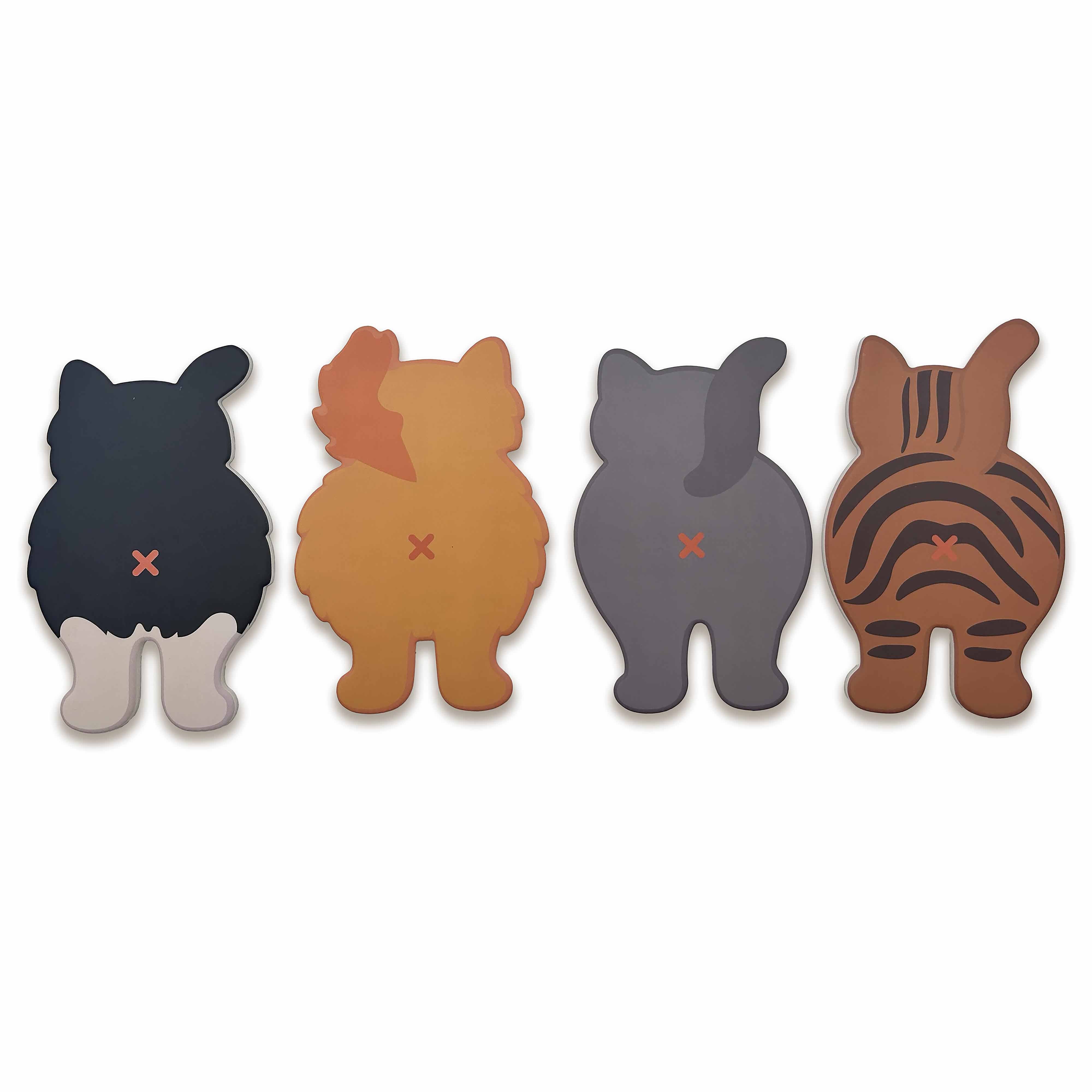 NPW Cat Bum Coasters 4 Piece Set