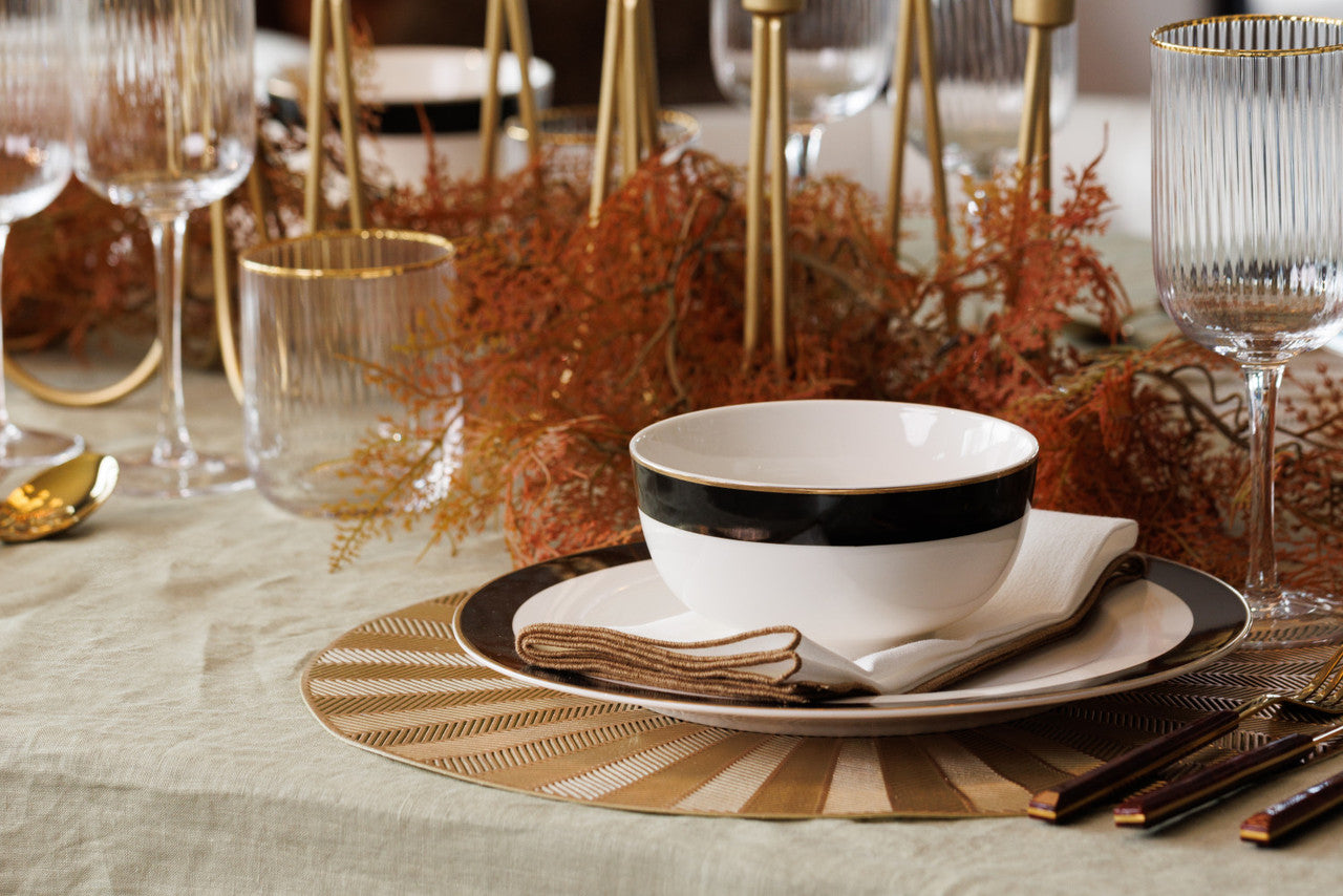 Mikasa Luxe Deco Fine China Cereal Bowl Set 4 Piece 14cm