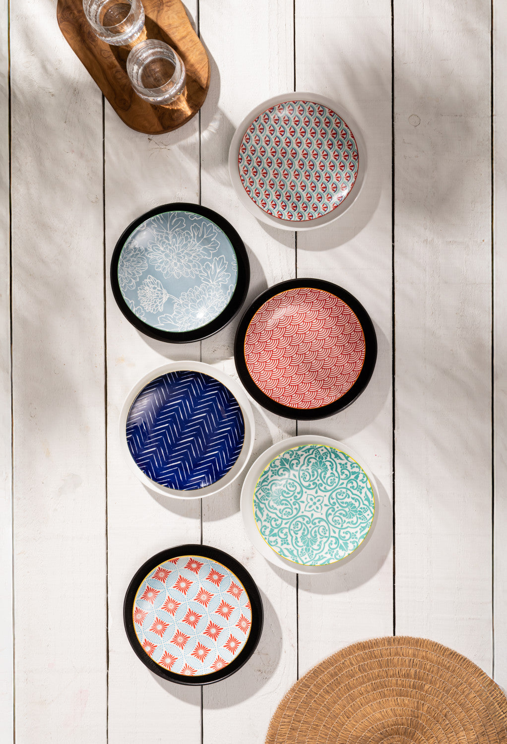 Mikasa Stoneware Side Plate 18cm (Indigo Chevron)