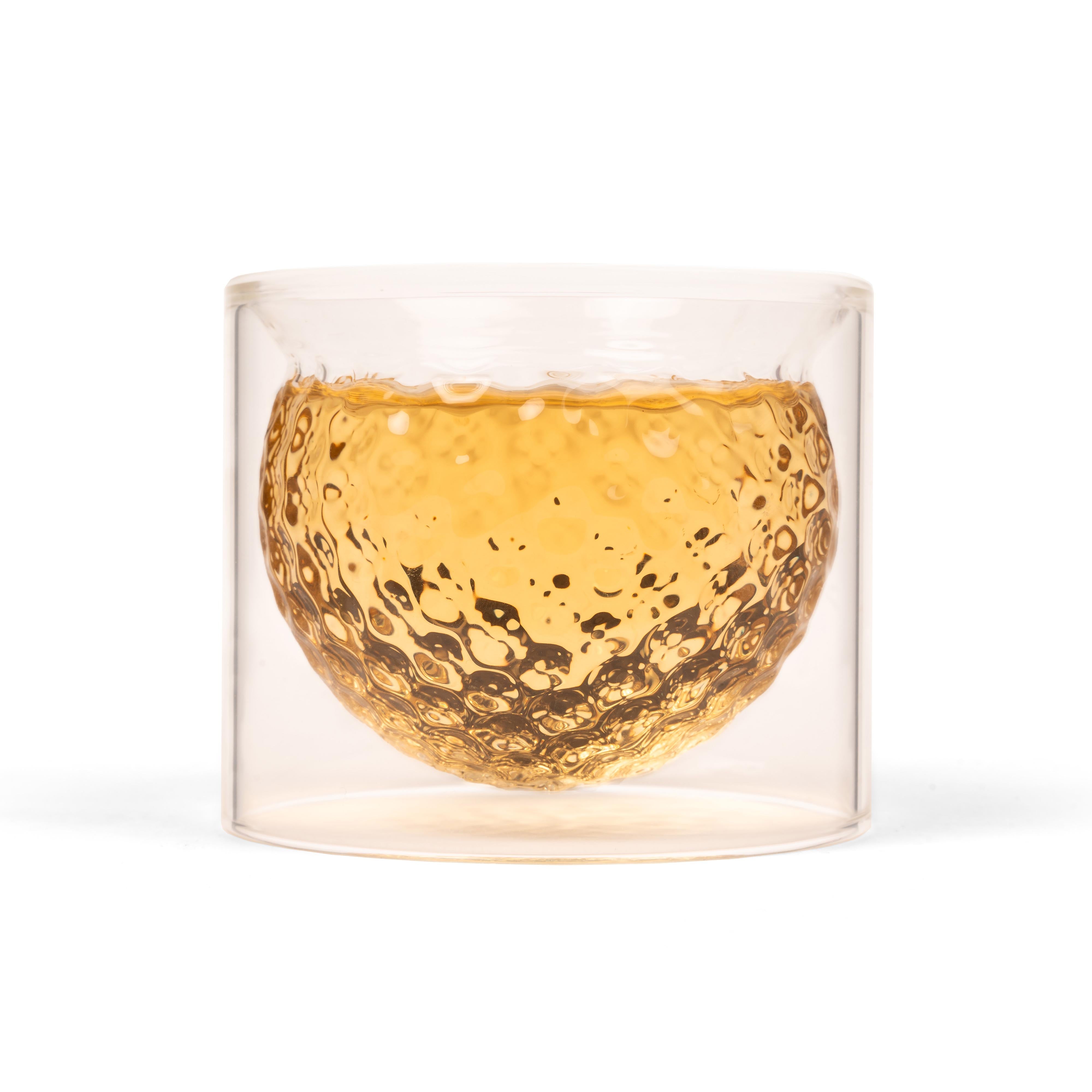 Kikkerland Golf Ball Glasses 2 Piece Set Clear