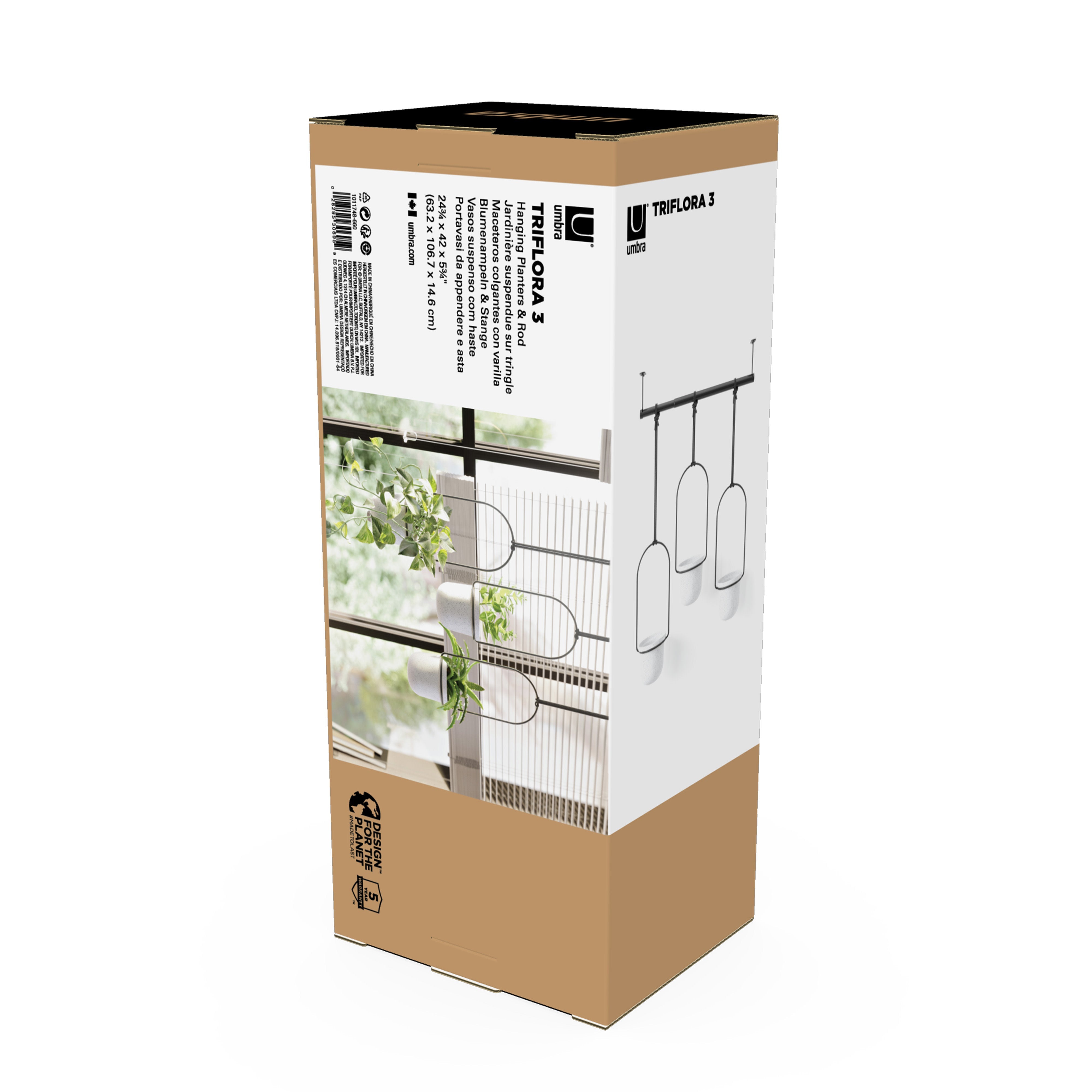Umbra Triflora Hanging Planter White & Black
