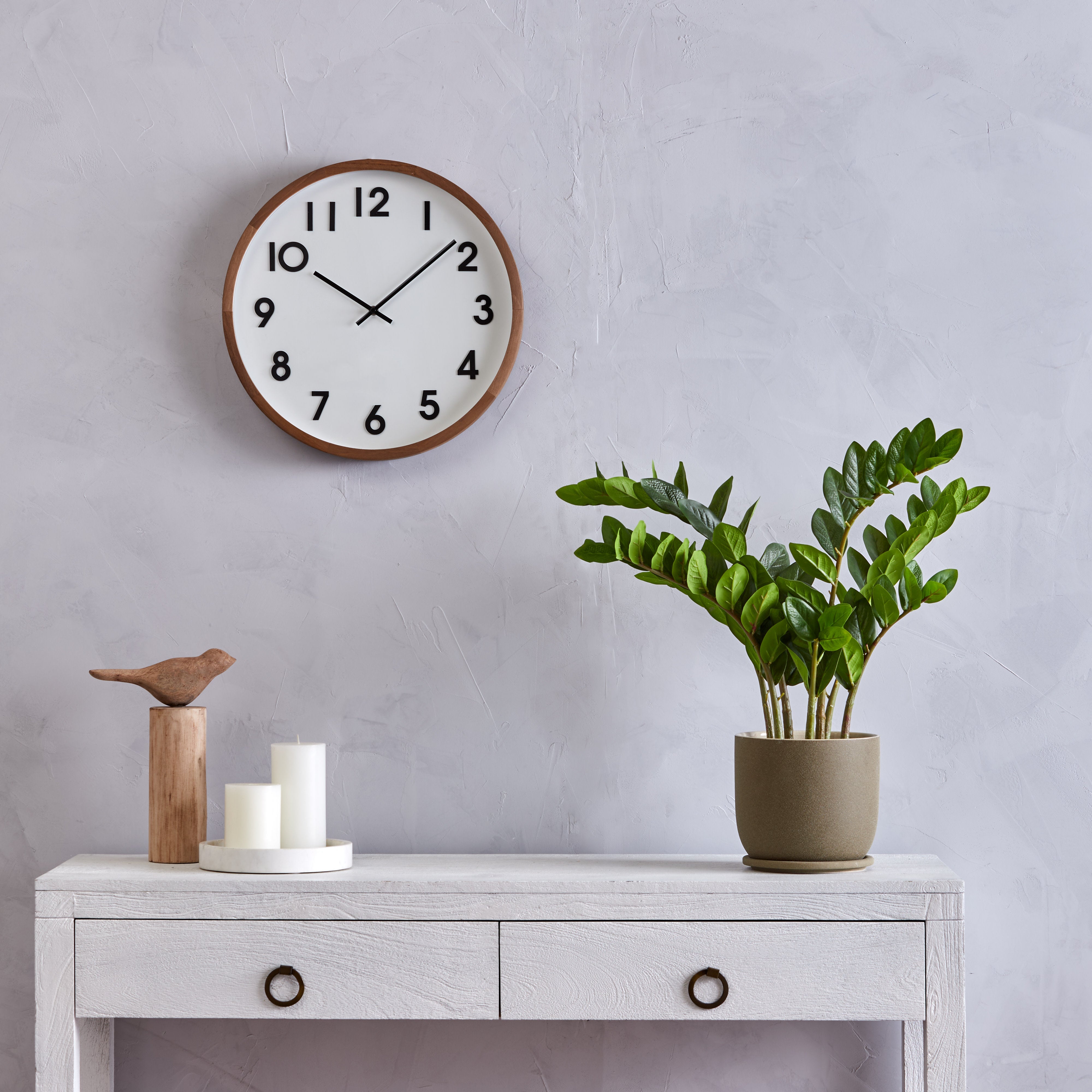 Amalfi Leonard Wall Clock Brown & White 41.5x5.5x41.5cm