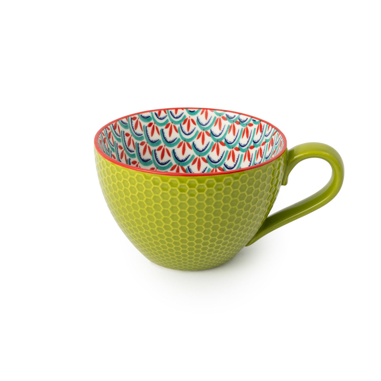 Mikasa Stoneware Mug 330ml (Green & Blue Geometric)