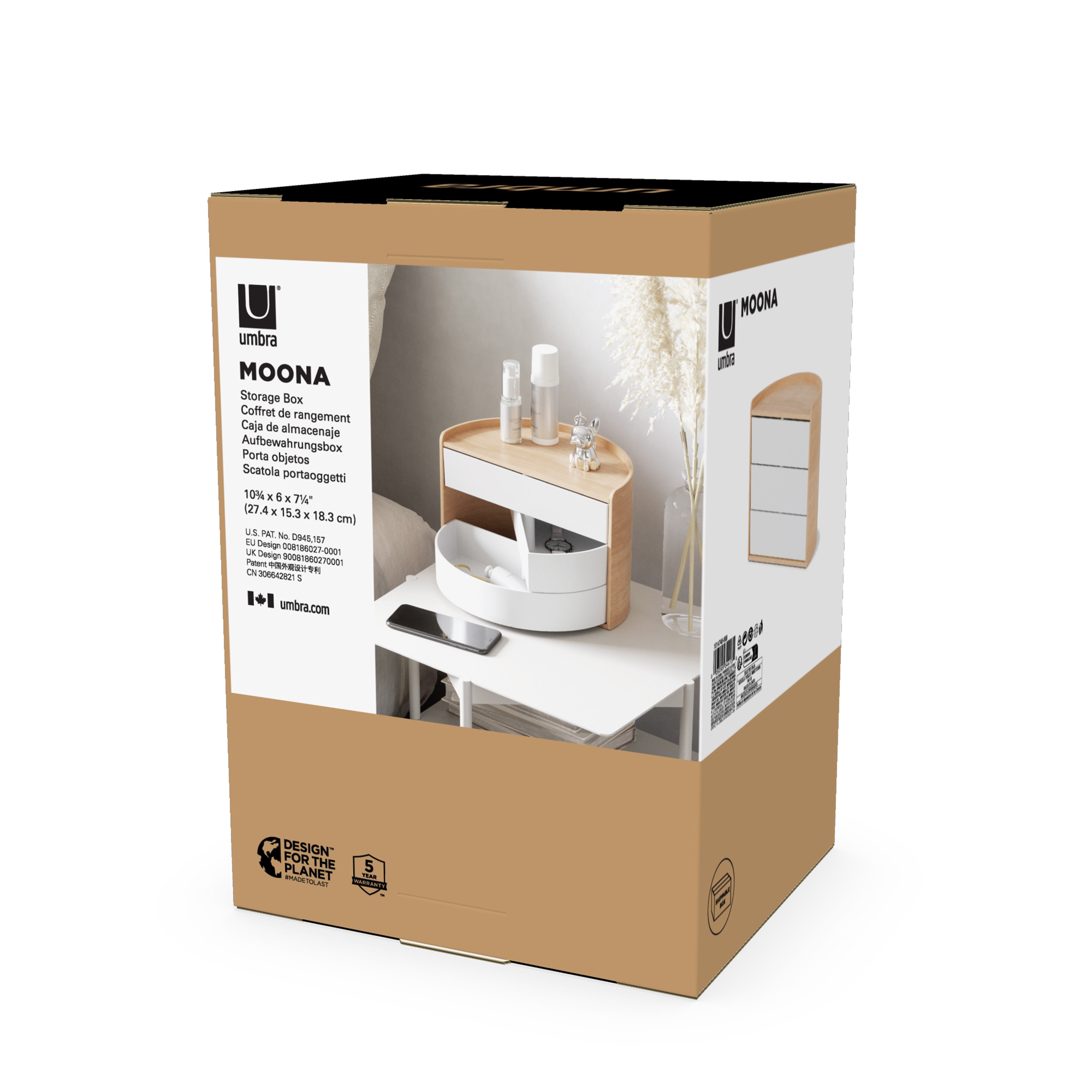 Umbra Moona Storage Box White & Natural