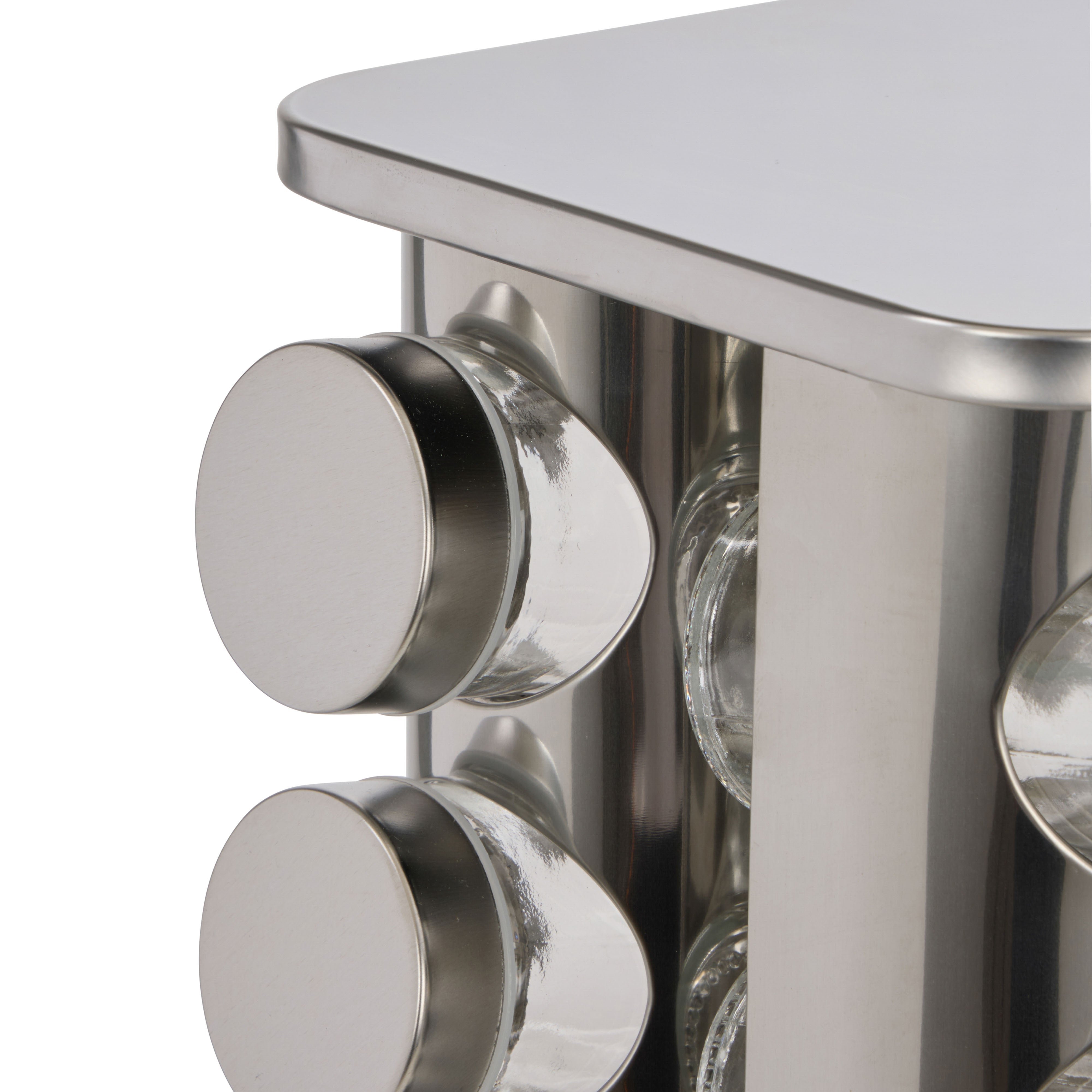 Davis & Waddell Newbury Stainless Steel Spice Rack Jar 16 Piece Set Silver